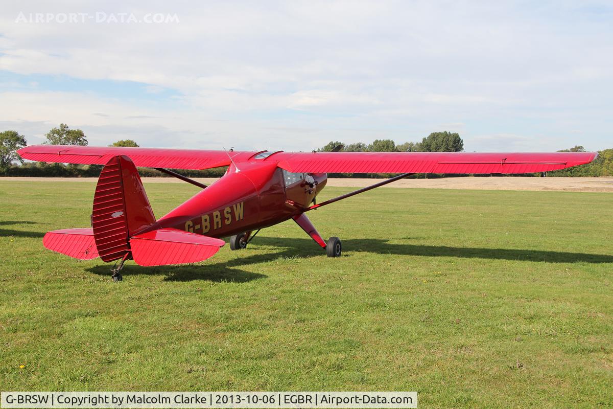 G-BRSW, 1946 Luscombe 8A C/N 3249, Luscombe 8A Silvaire at Breighton Airfield's Pre-Hibernation Fly-In. October 6th 2013.