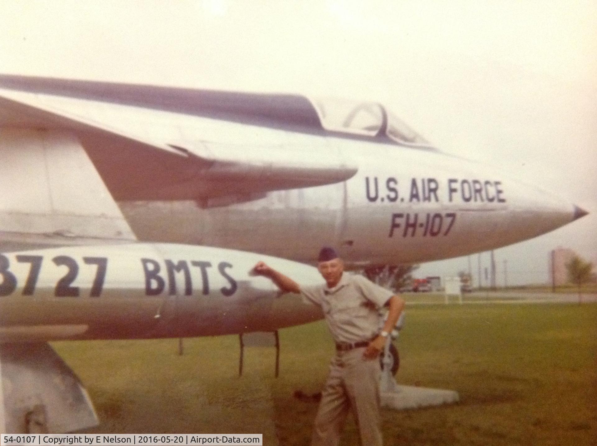54-0107, 1954 Republic F-105B-5-RE Thunderchief C/N B.10, 1973 Basic training at Lackland. Notice the training squadron number was changed later to 3311