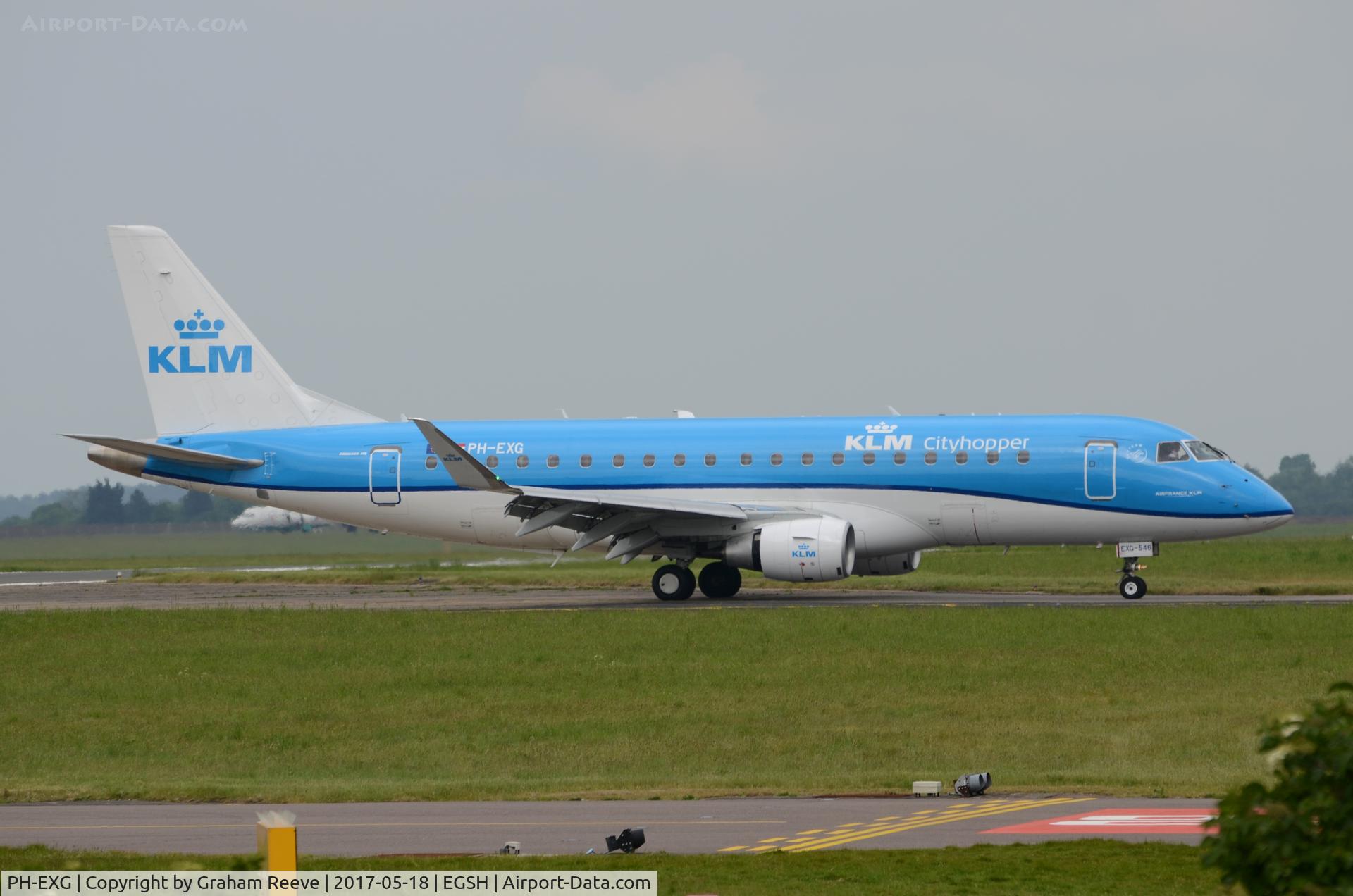 PH-EXG, 2016 Embraer 175STD (ERJ-170-200) C/N 17000546, Just landed at Norwich.