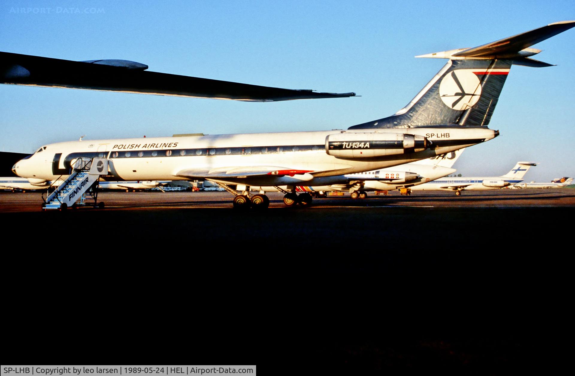 SP-LHB, 1973 Tupolev Tu-134A C/N 3351809, Helsinki 24.5.1989