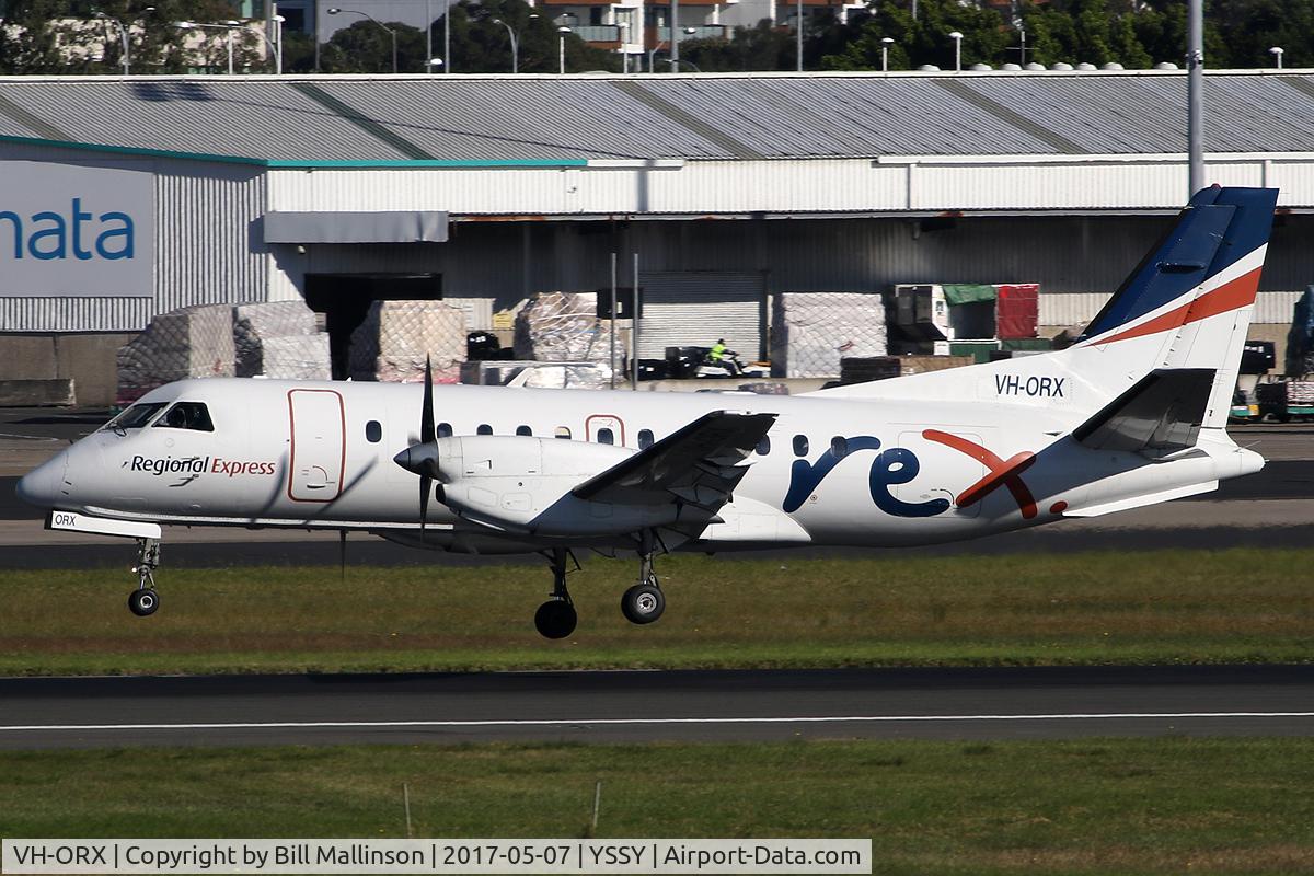 VH-ORX, 1992 Saab 340B C/N 340B-293, onto 16R