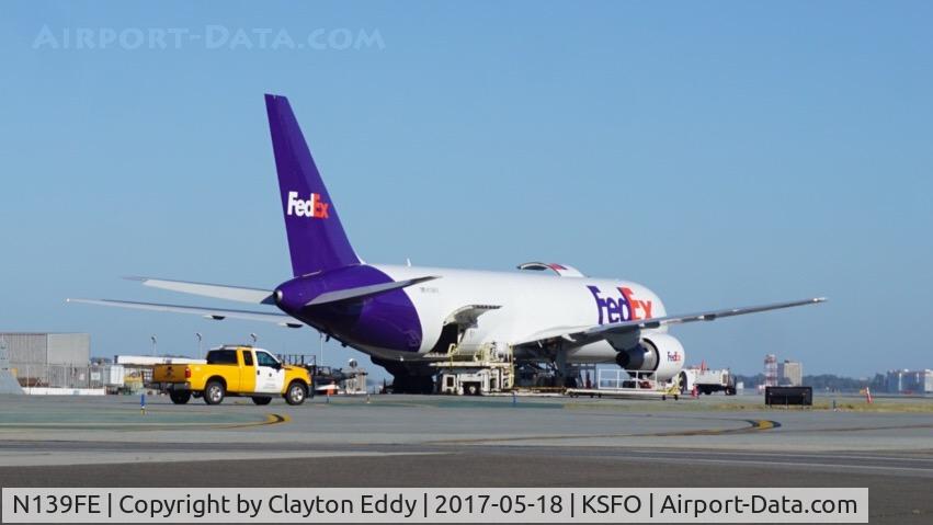 N139FE, 2016 Boeing 767-300F/ER C/N 43538, Unusual parking spot, not sure what's going on SFO. 2017.