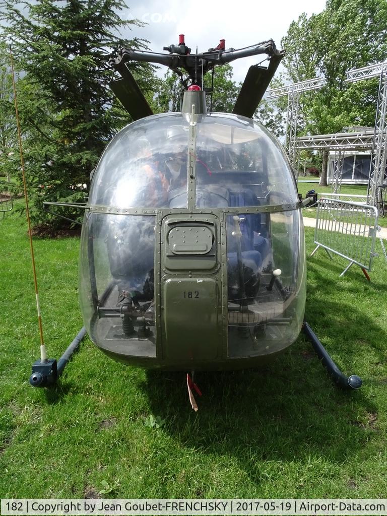 182, Sud SE-3130 Alouette II C/N 1112/C24-M182, ex Gendarmerie (F-MJSA, F-MJAH), ex Trans Hélico Caraïbes aux Antilles (F-GIJK), now Conservatoire de l'air et de l'espace d'Aquitaine.