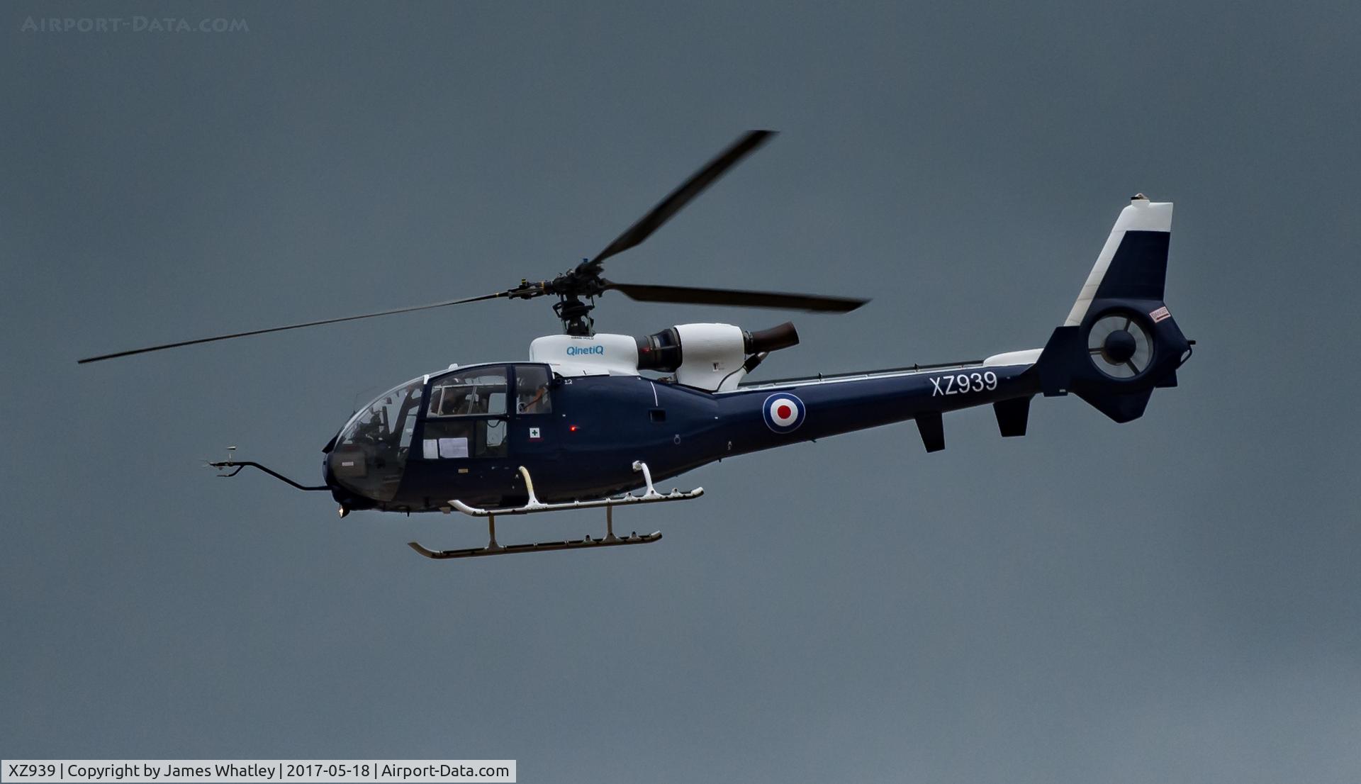 XZ939, 1978 Westland SA-341C Gazelle HT2 C/N WA1750, Stormy sky near Boscombe Down