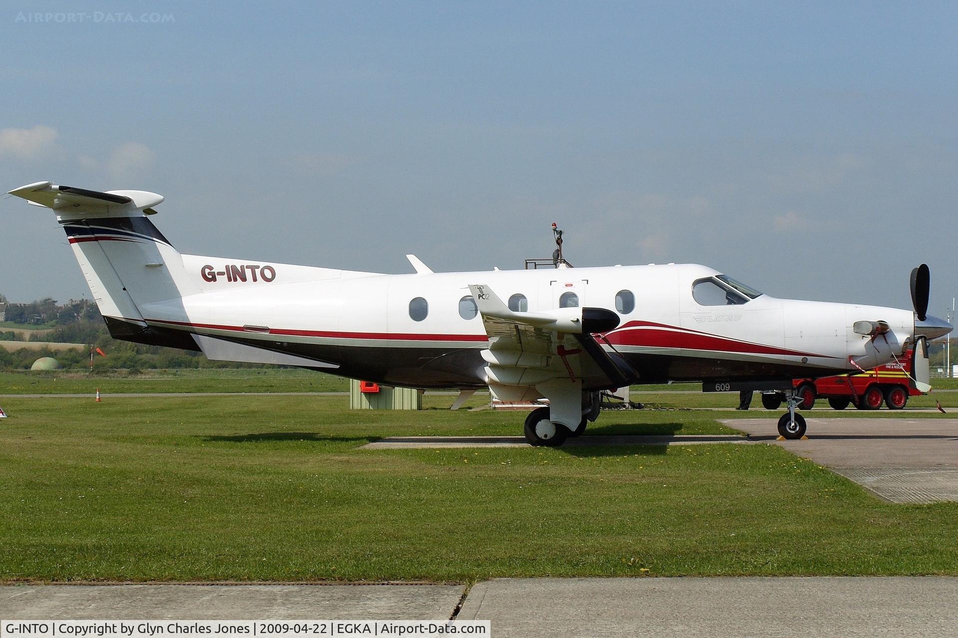 G-INTO, 2005 Pilatus PC-12/45 C/N 609, Previously HS-SMC and HB-FRI. Owned by Into Air.