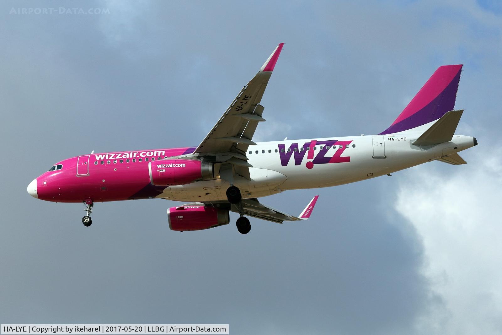 HA-LYE, 2014 Airbus A320-232 C/N 6131, Flight from Bucharest, Romania,  upon landing on runway 12.