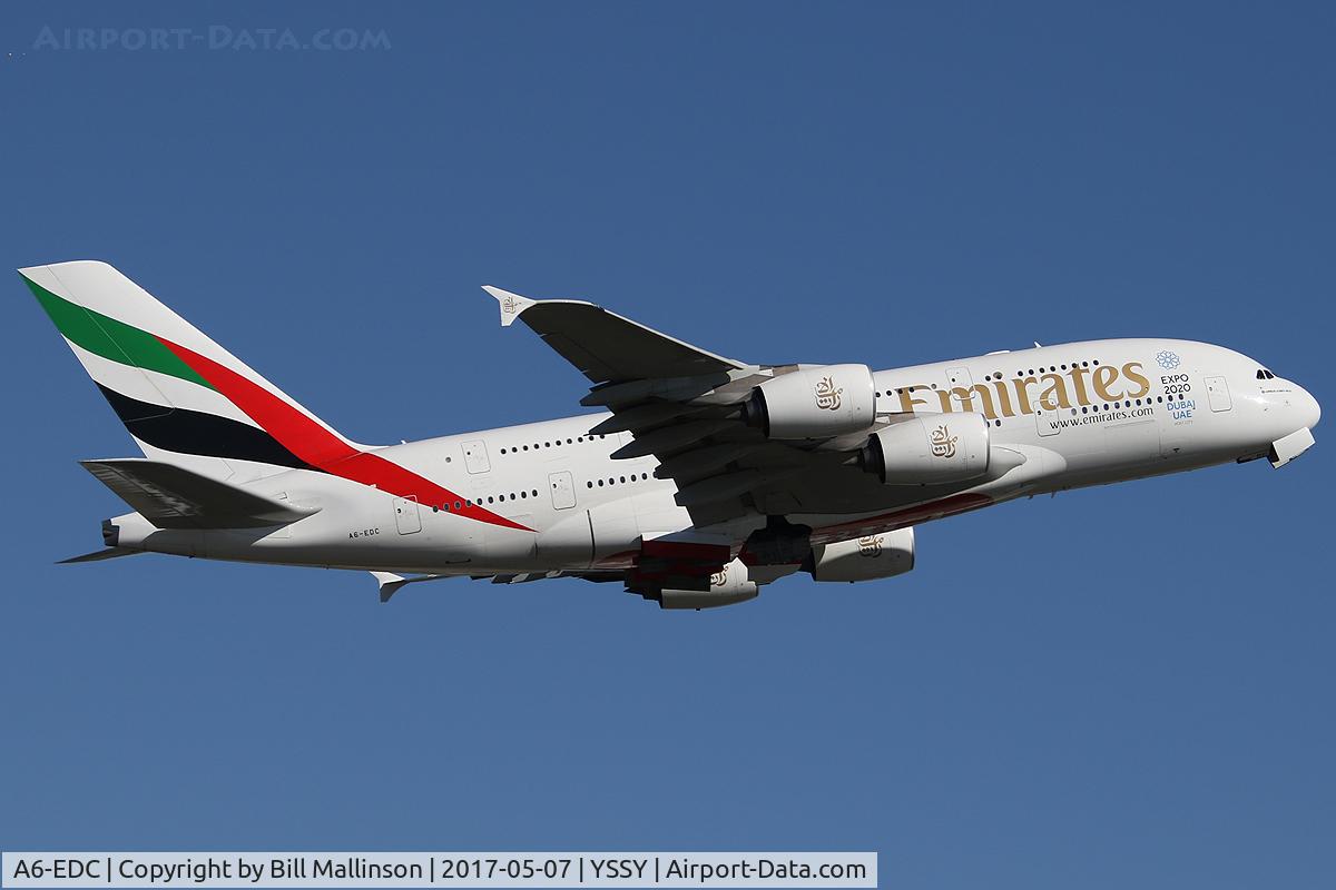 A6-EDC, 2008 Airbus A380-861 C/N 016, AWAY FROM 34L