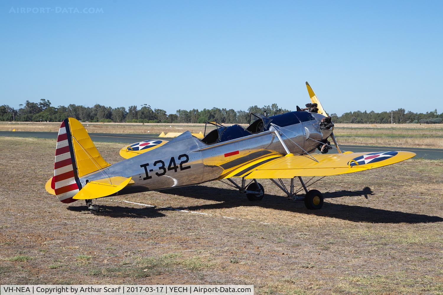 VH-NEA, 1941 Ryan PT-22C Recruit (ST3KR) C/N 1590, AAAA fly in Echuca March 2017