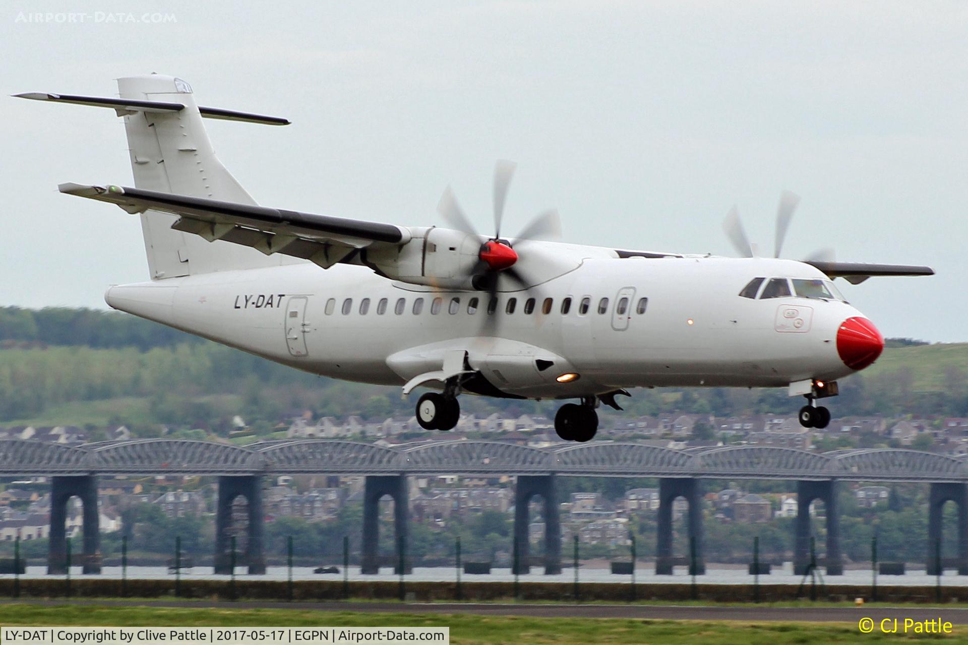 LY-DAT, 1994 ATR 42-500 C/N 445, In action at Dundee Riverside Airport EGPN