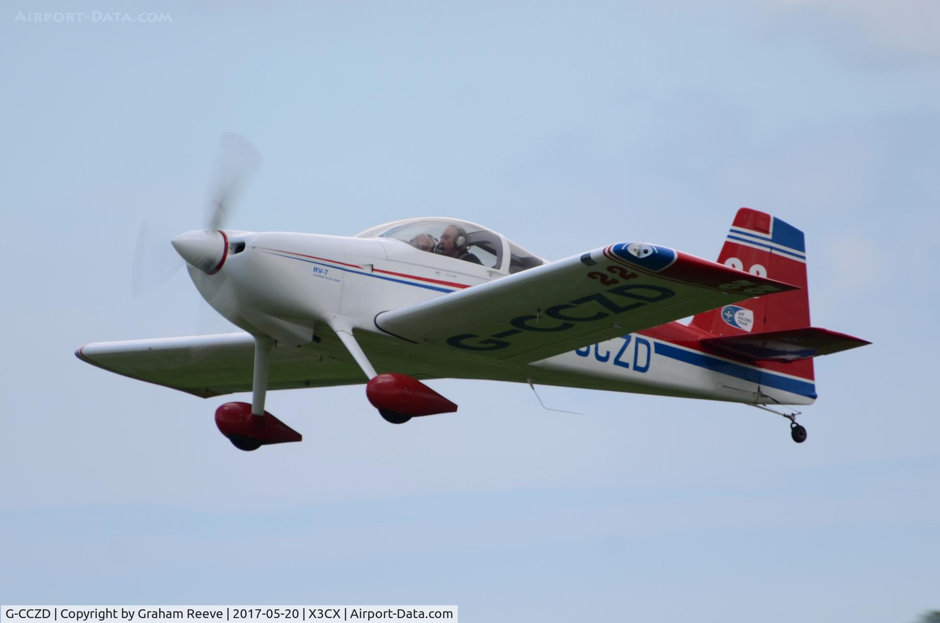 G-CCZD, 2004 Vans RV-7 C/N PFA 323-14087, Departing from Northrepps.