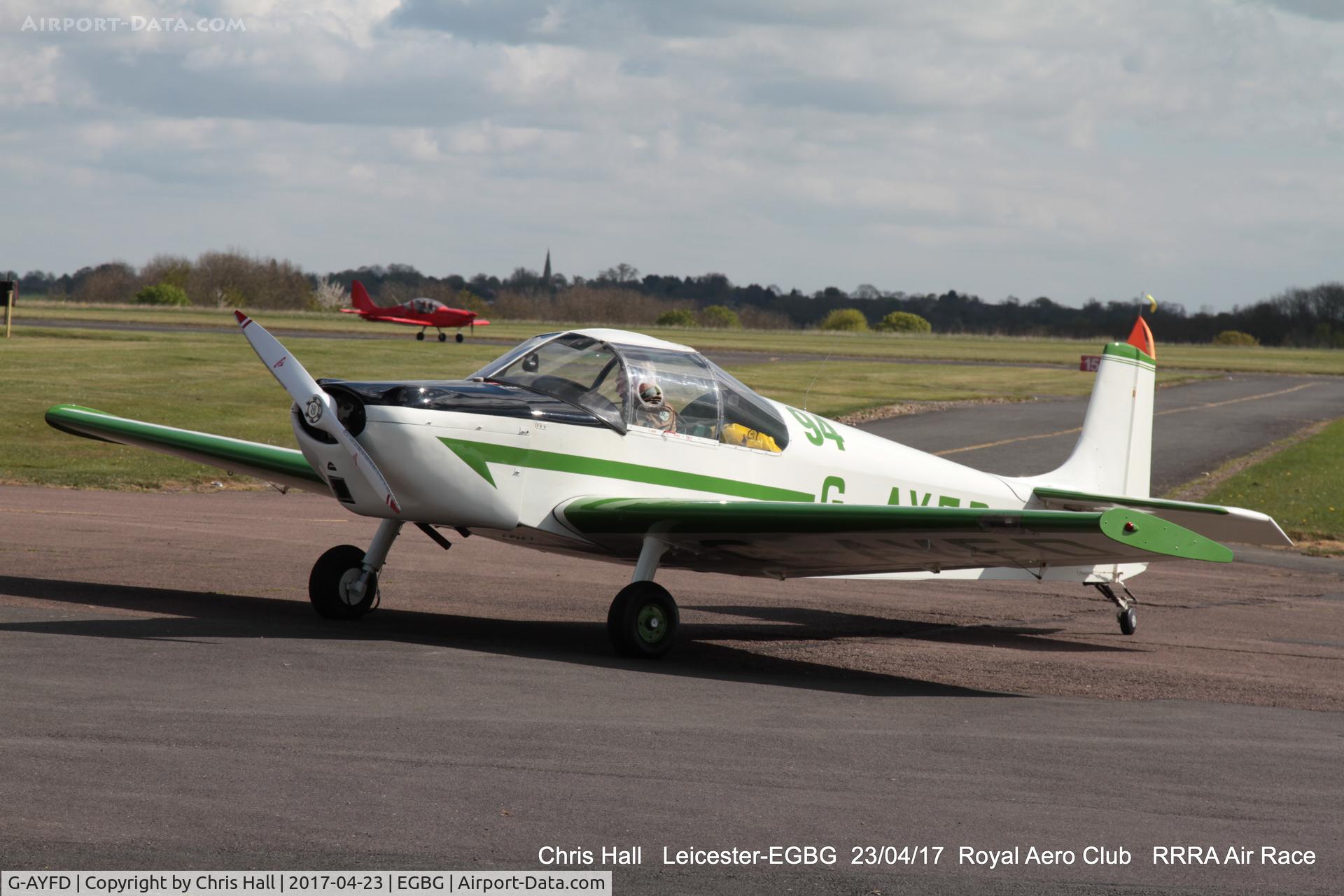 G-AYFD, 1970 Rollason Druine D-62B Condor C/N RAE/645, Royal Aero Club 3R's air race at Leicester
