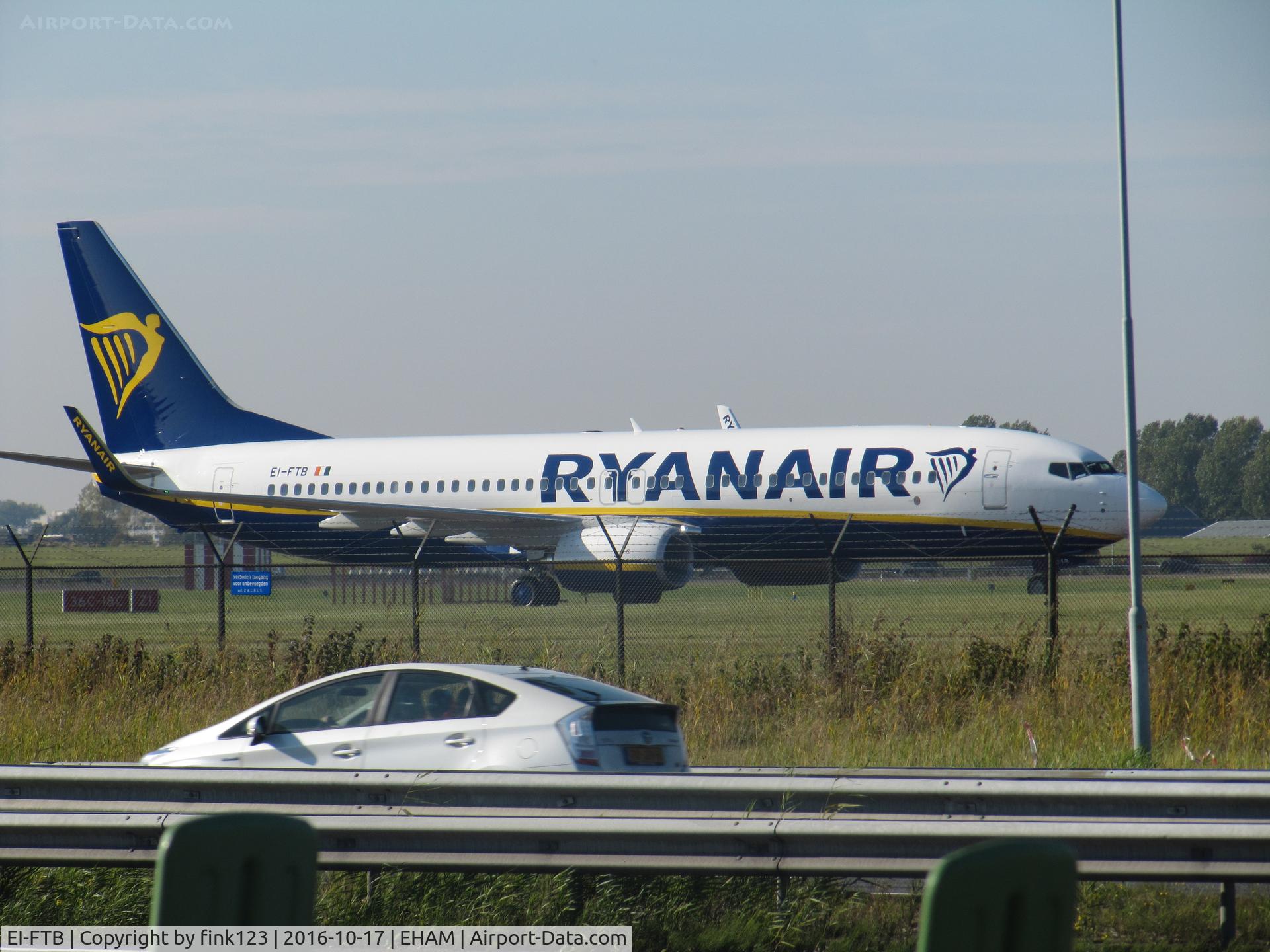 EI-FTB, 2016 Boeing 737-8AS C/N 44752, RYANAIR 737