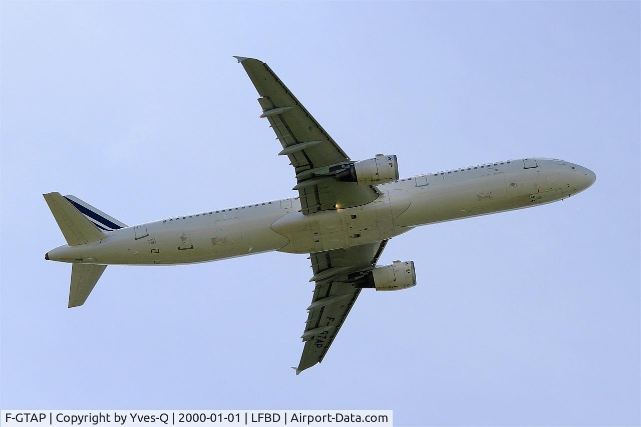 F-GTAP, 2008 Airbus A321-211 C/N 3372, Airbus A321-211, Take off rwy 05, Bordeaux-Mérignac airport (LFBD-BOD)