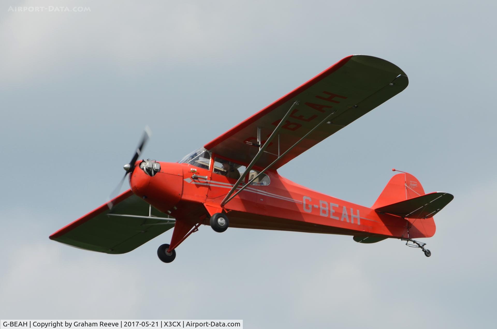 G-BEAH, 1946 Auster J-2 Arrow C/N 2366, Departing from Northrepps.