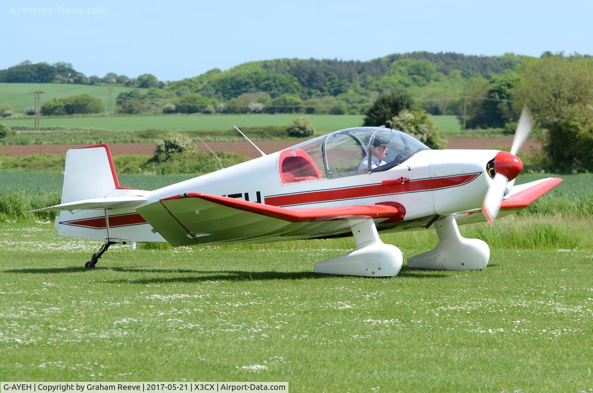G-AYEH, 1963 SAN Jodel DR-1050 Ambassadeur C/N 455, Just landed at Northrepps.