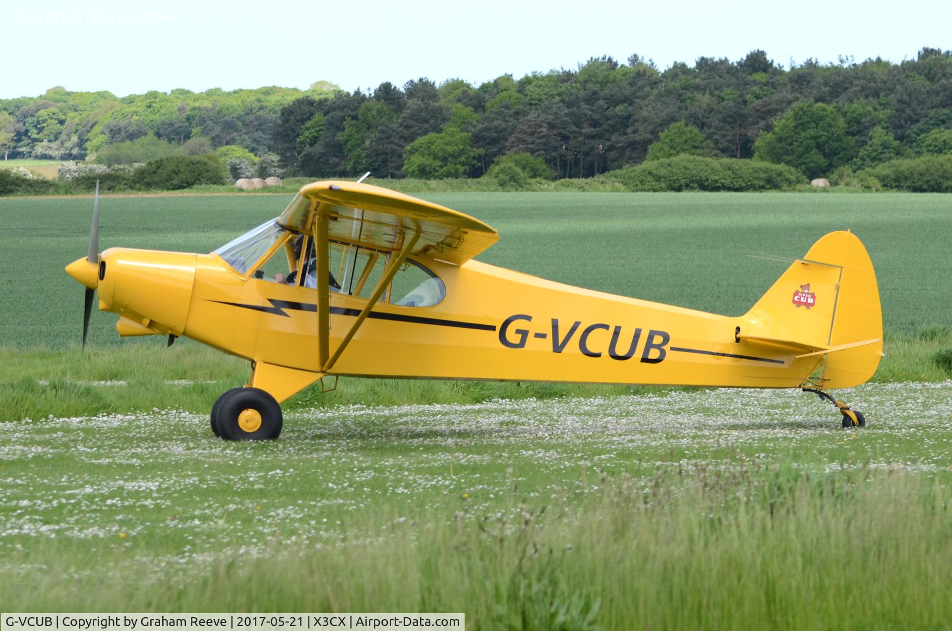 G-VCUB, 1976 Piper PA-18-150 Super Cub Super Cub C/N 18-7609021, Just landed at Northrepps.