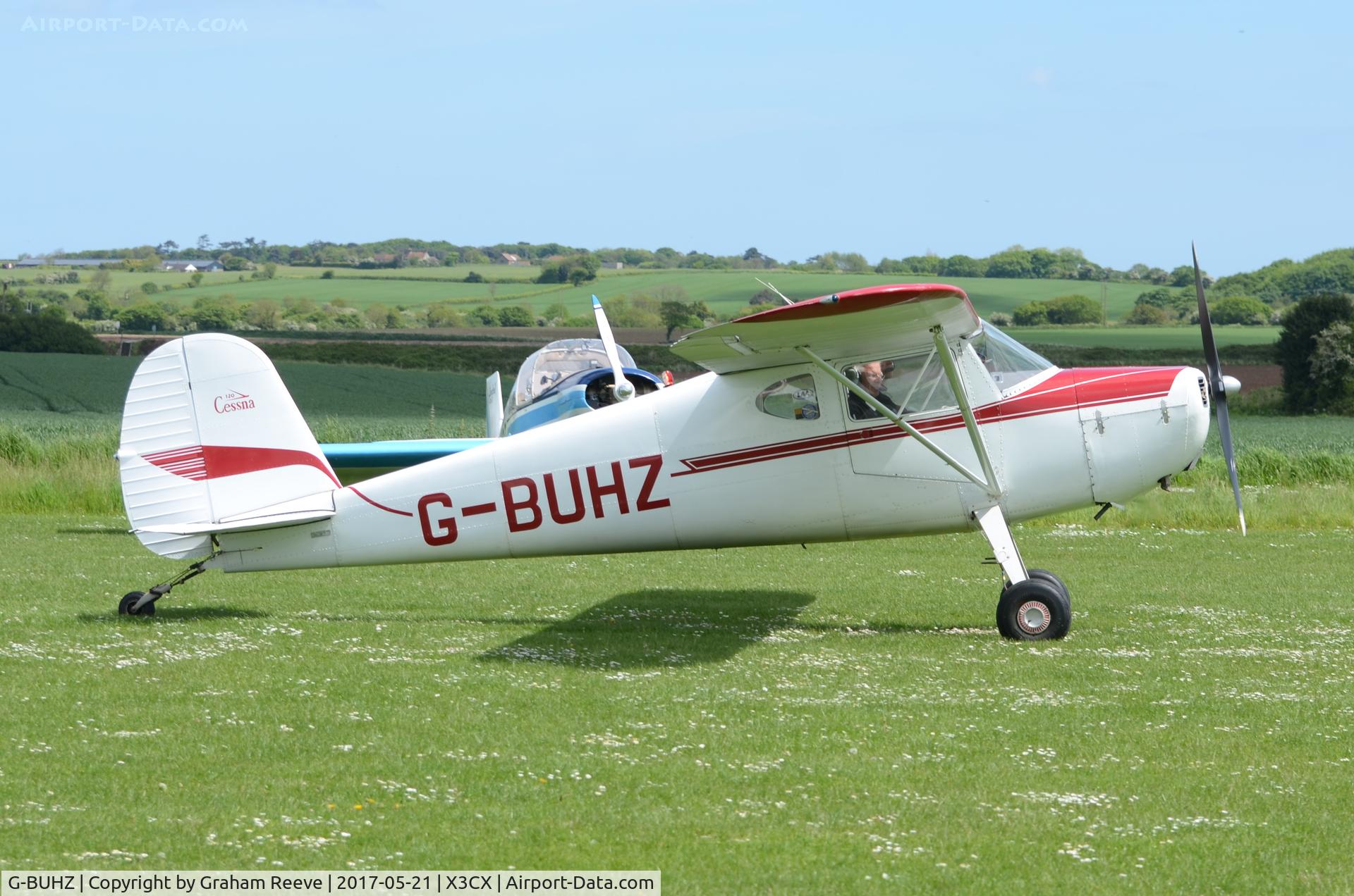G-BUHZ, 1948 Cessna 120 C/N 14950, Just landed at Northrepps.
