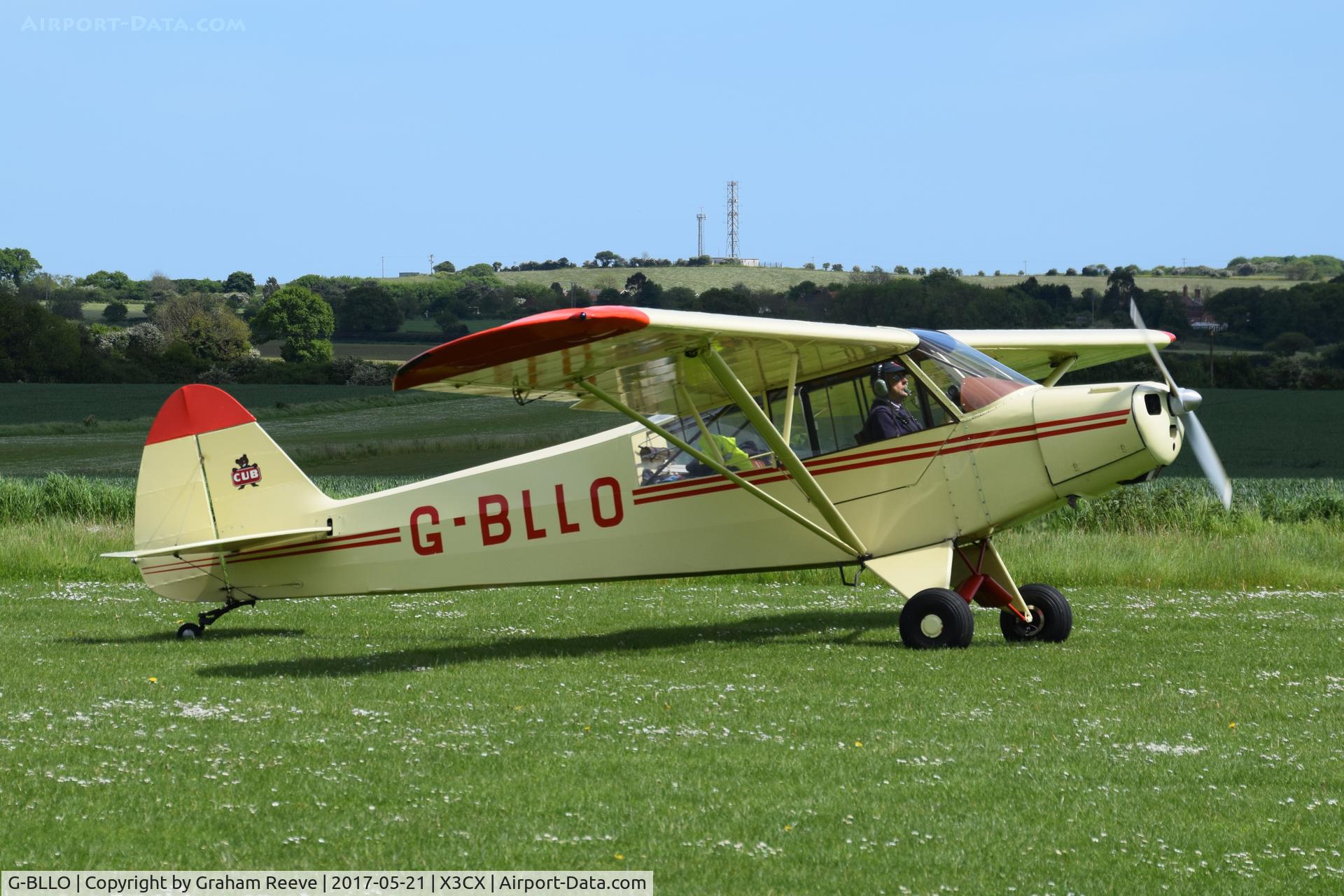 G-BLLO, 1953 Piper L-18C Super Cub (PA-18-95) C/N 18-3099, Just landed at Northrepps.