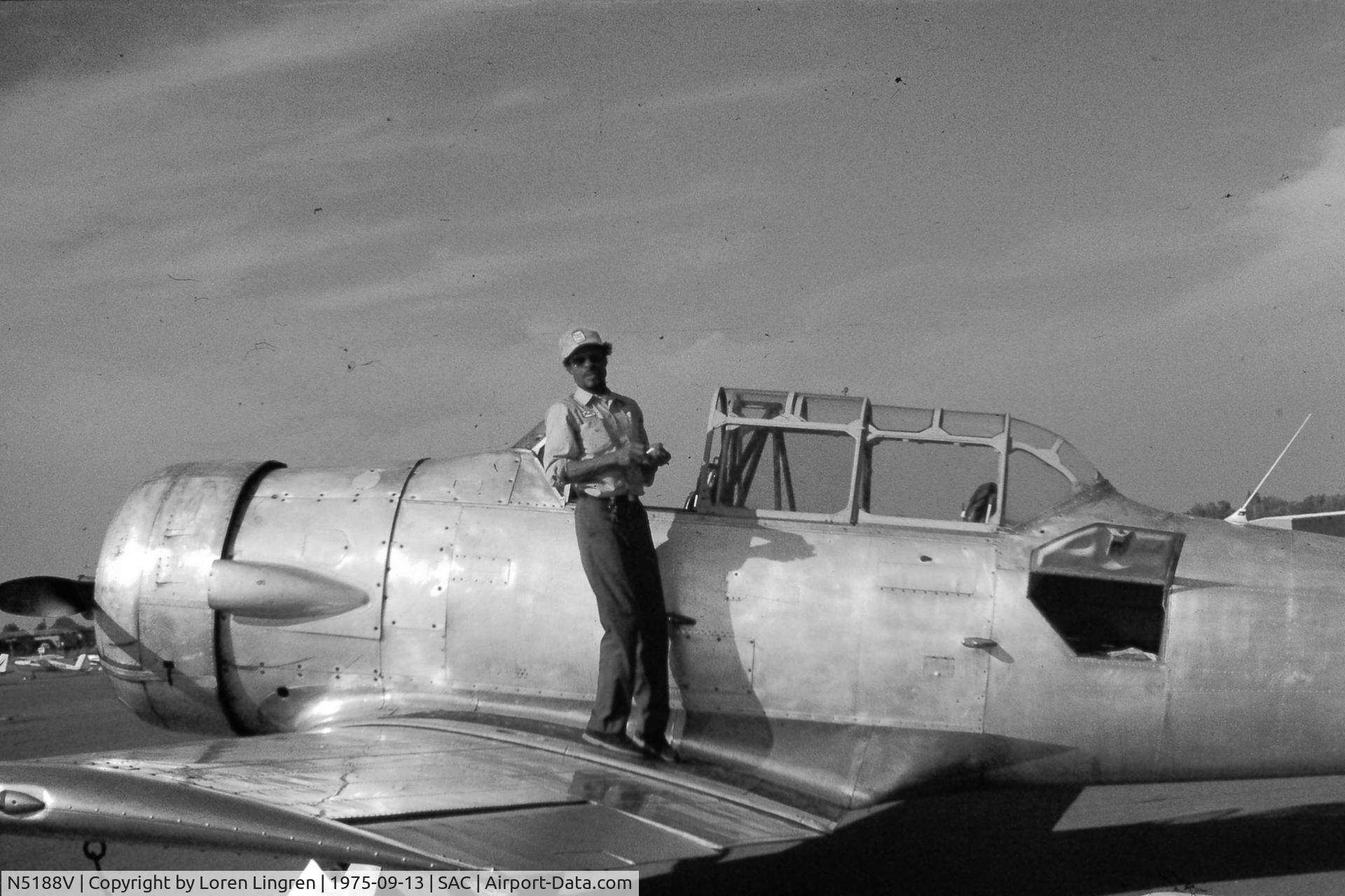 N5188V, North American T-6G Texan C/N 168-302, Photo taken the day after Walt Patten and Chuck Montue bought this aircraft in August/Sept 1975.  My first log book entry is 9/13/75 and would have been shortly after the purchase and checkout.