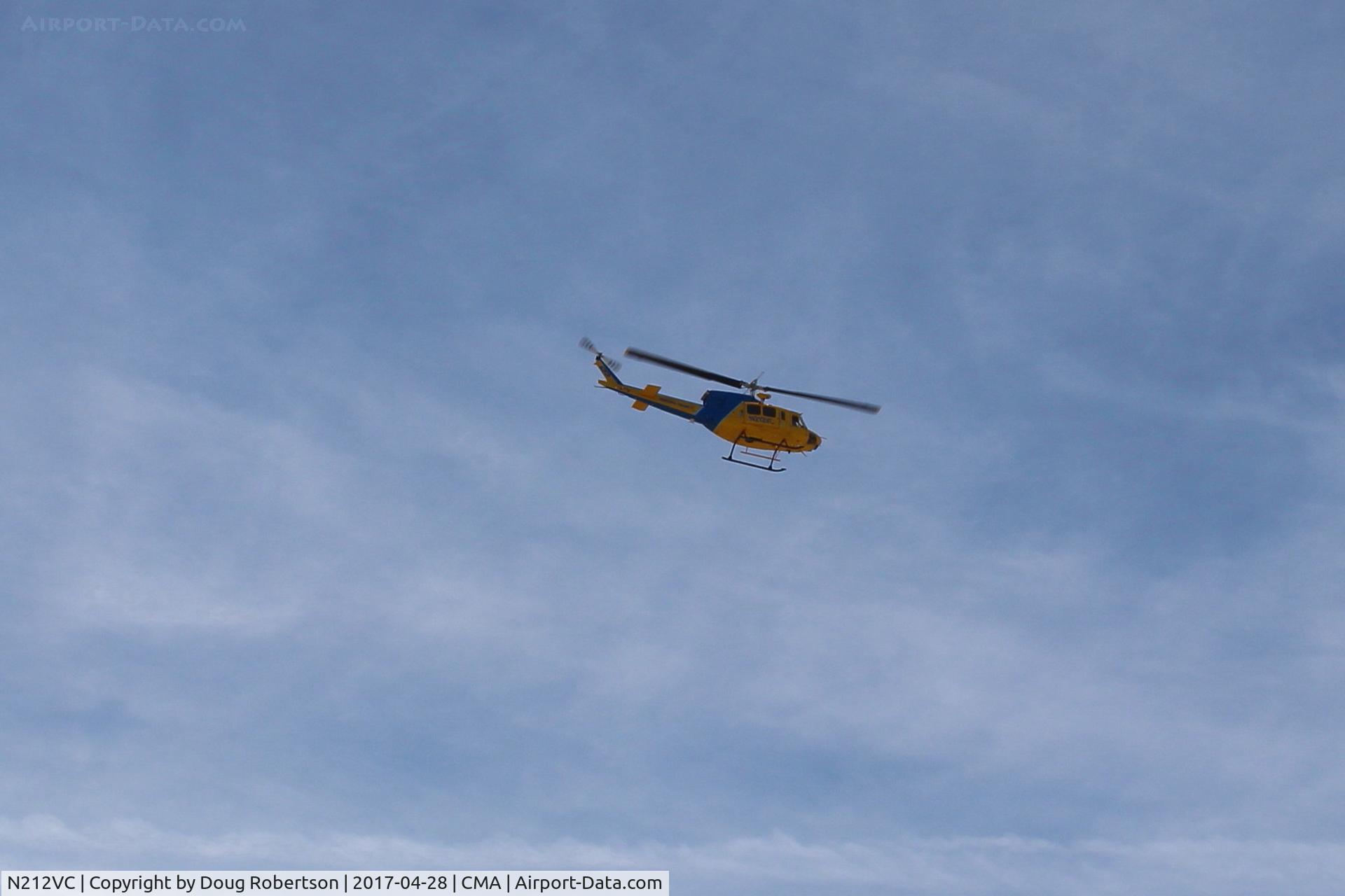 N212VC, 1975 Bell 212 C/N 30693, 1975 Bell 212 TWIN TWO TWELVE, one 1,800 sHp derated to 1,290 sHp PT6T-3 or PT6T-3B Turbo Twin Pac-2 coupled PT6 turboshafts in common gearbox, Sheriff's #9 descent to land