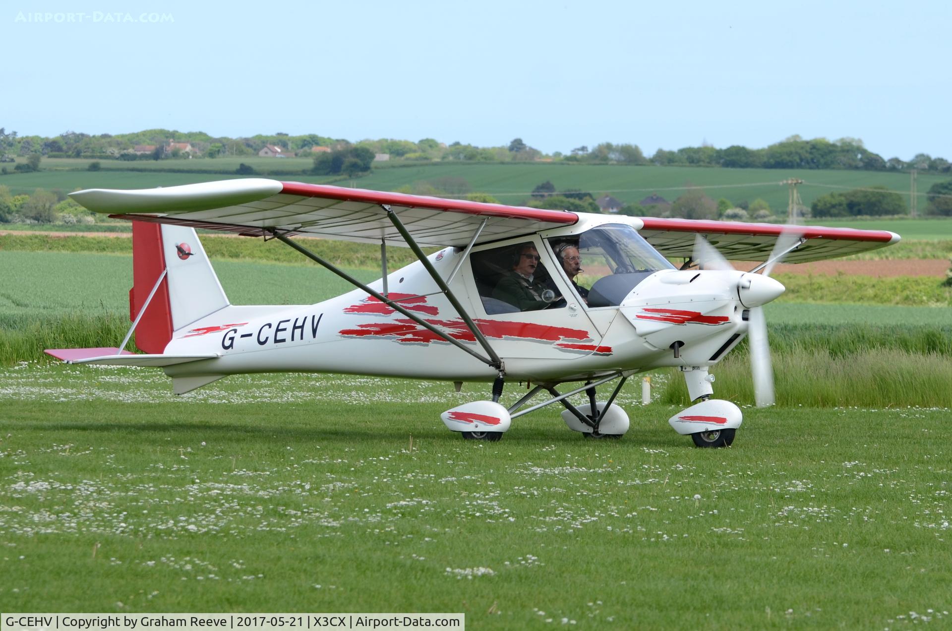 G-CEHV, 2006 Comco Ikarus C42 FB80 C/N 0610-6854, Just landed at Northrepps.