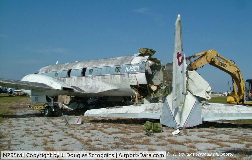N295M, 1956 Convair 240-5 C/N 64, Being scrapped at Daytona Airport November 2007.