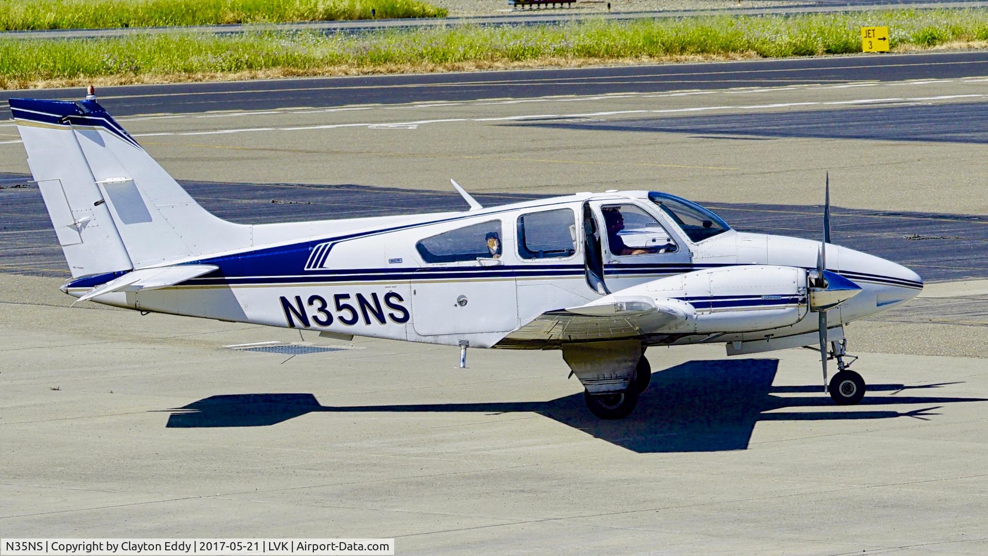N35NS, 1975 Beech B-55 C/N TC-1827, Livermore Airport California 2017.