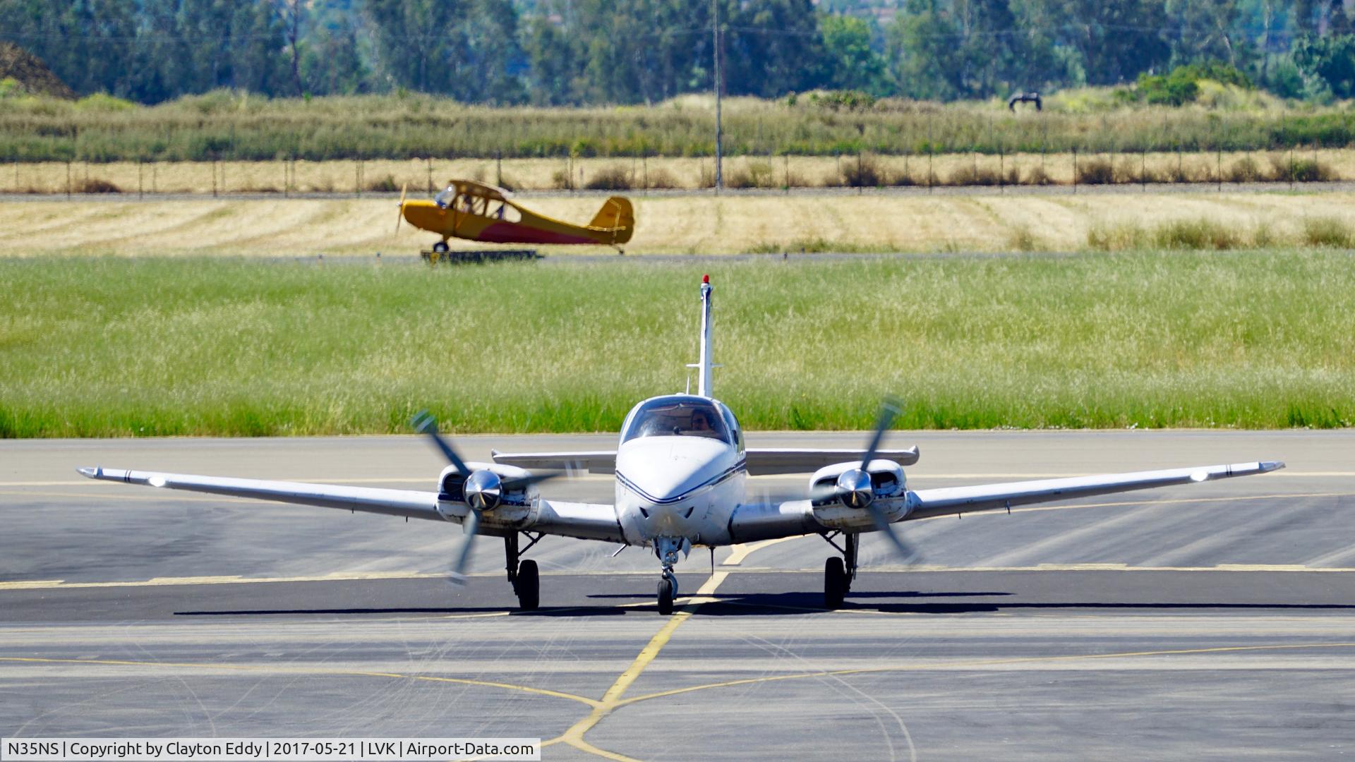 N35NS, 1975 Beech B-55 C/N TC-1827, Livermore Airport California 2017.