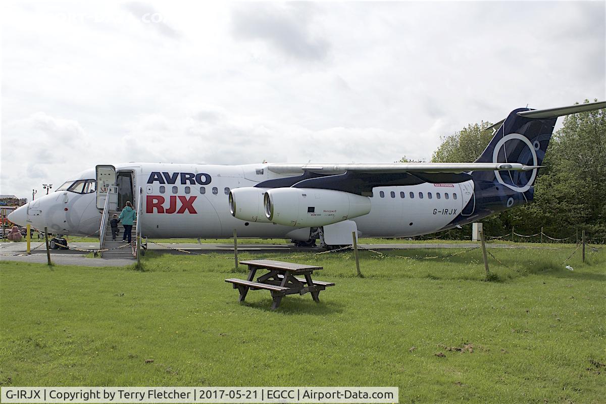 G-IRJX, 2001 British Aerospace Avro 146-RJ100 C/N E3378, Preserved At Manchester Airport