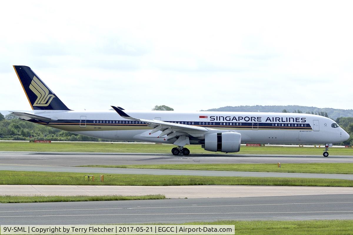 9V-SML, 2017 Airbus A350-941 C/N 096, At Manchester Airport