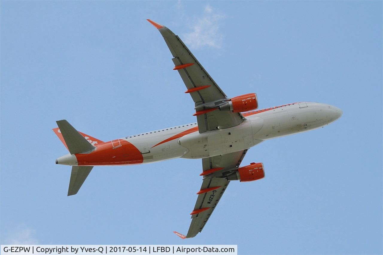 G-EZPW, 2017 Airbus A320-214 C/N 7549, Airbus A320-214, Take off rwy 05, Bordeaux-Mérignac airport (LFBD-BOD)