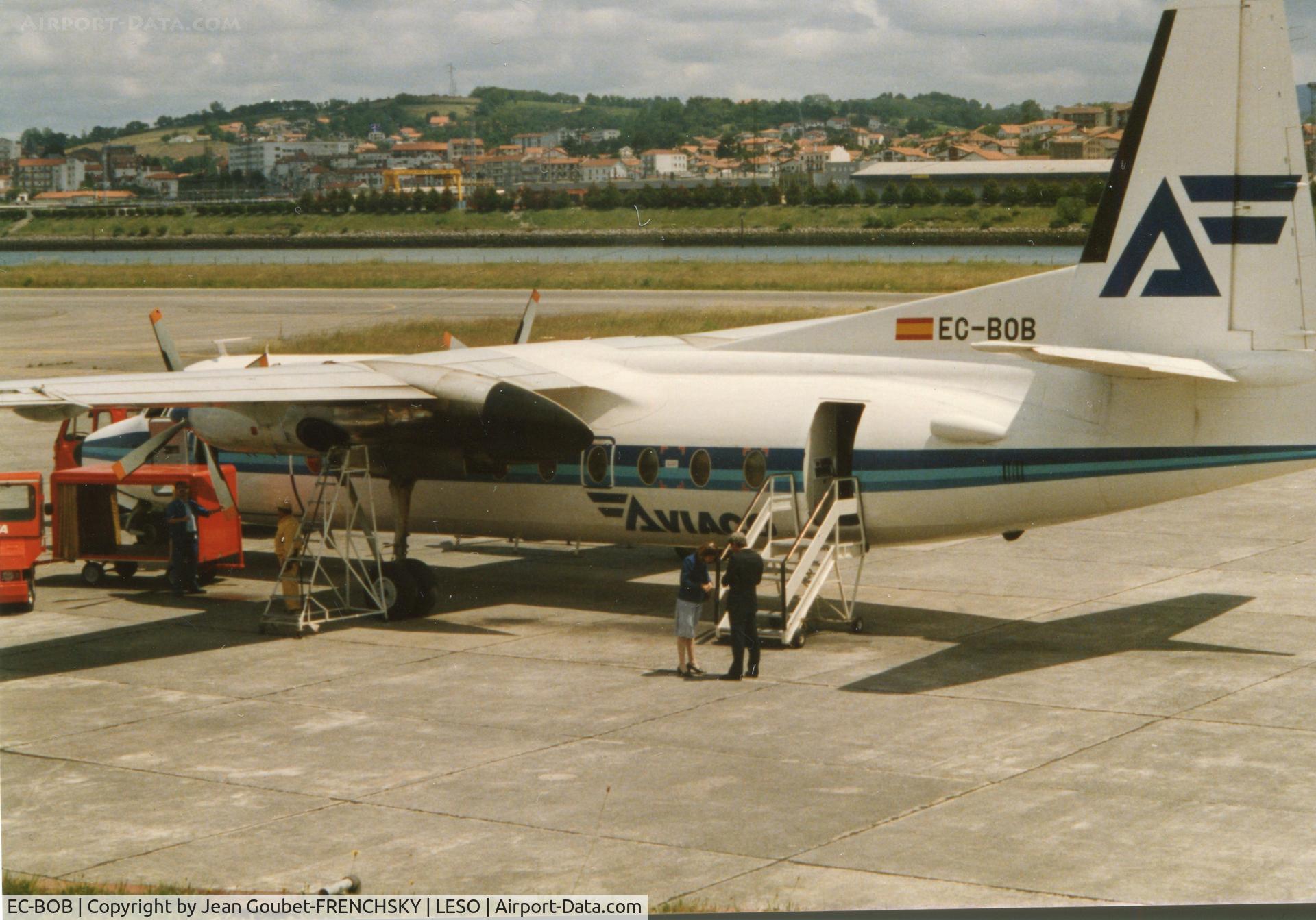 EC-BOB, 1968 Fokker F.27-600 Friendship C/N 10352, Aviaco (1988) to and from Madrid Barajas, Myanmar National Airways wfu RGN by 7/2006