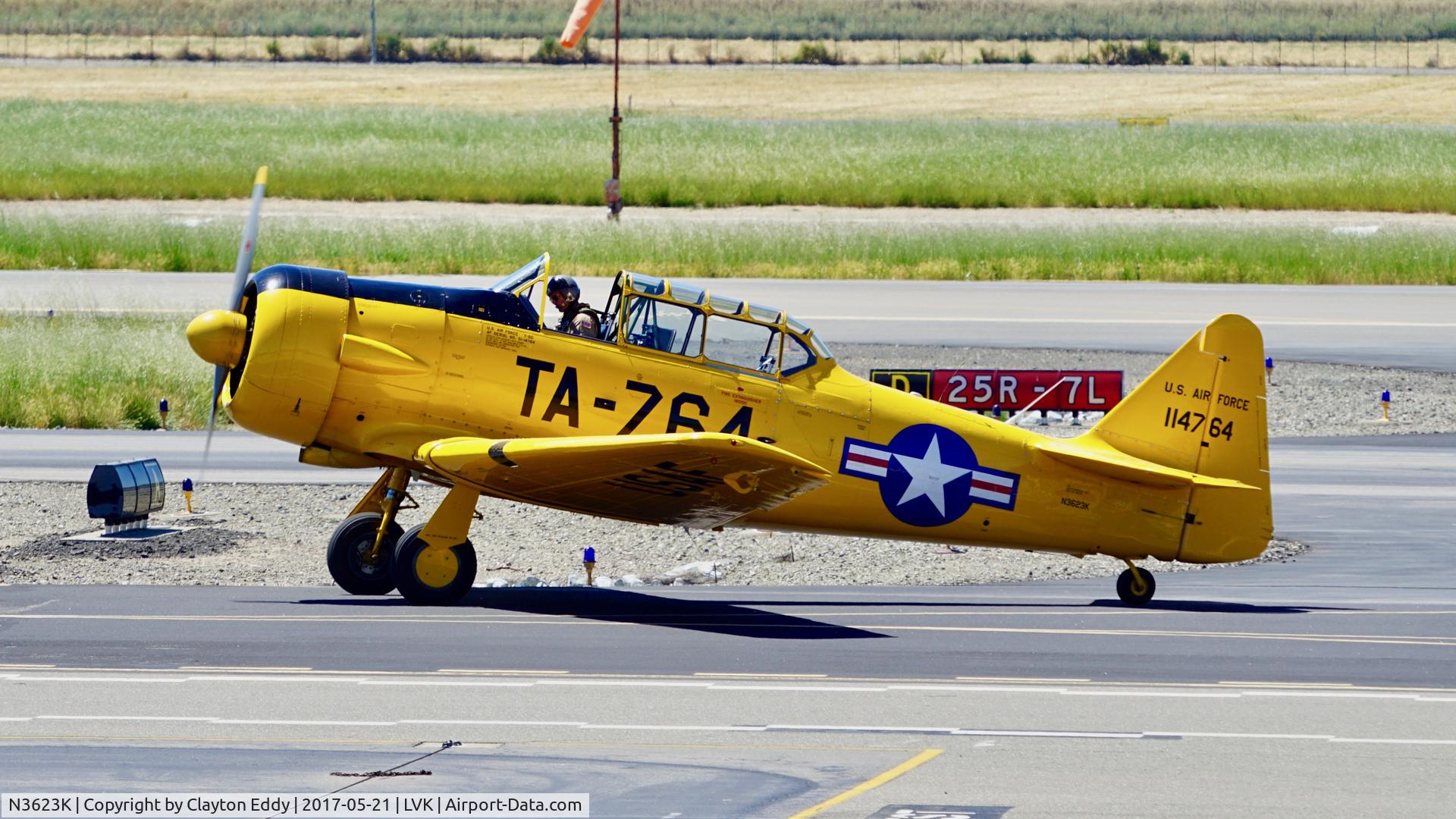 N3623K, North American T-6G Texan C/N 168-472, Livermore Airport California 2017.