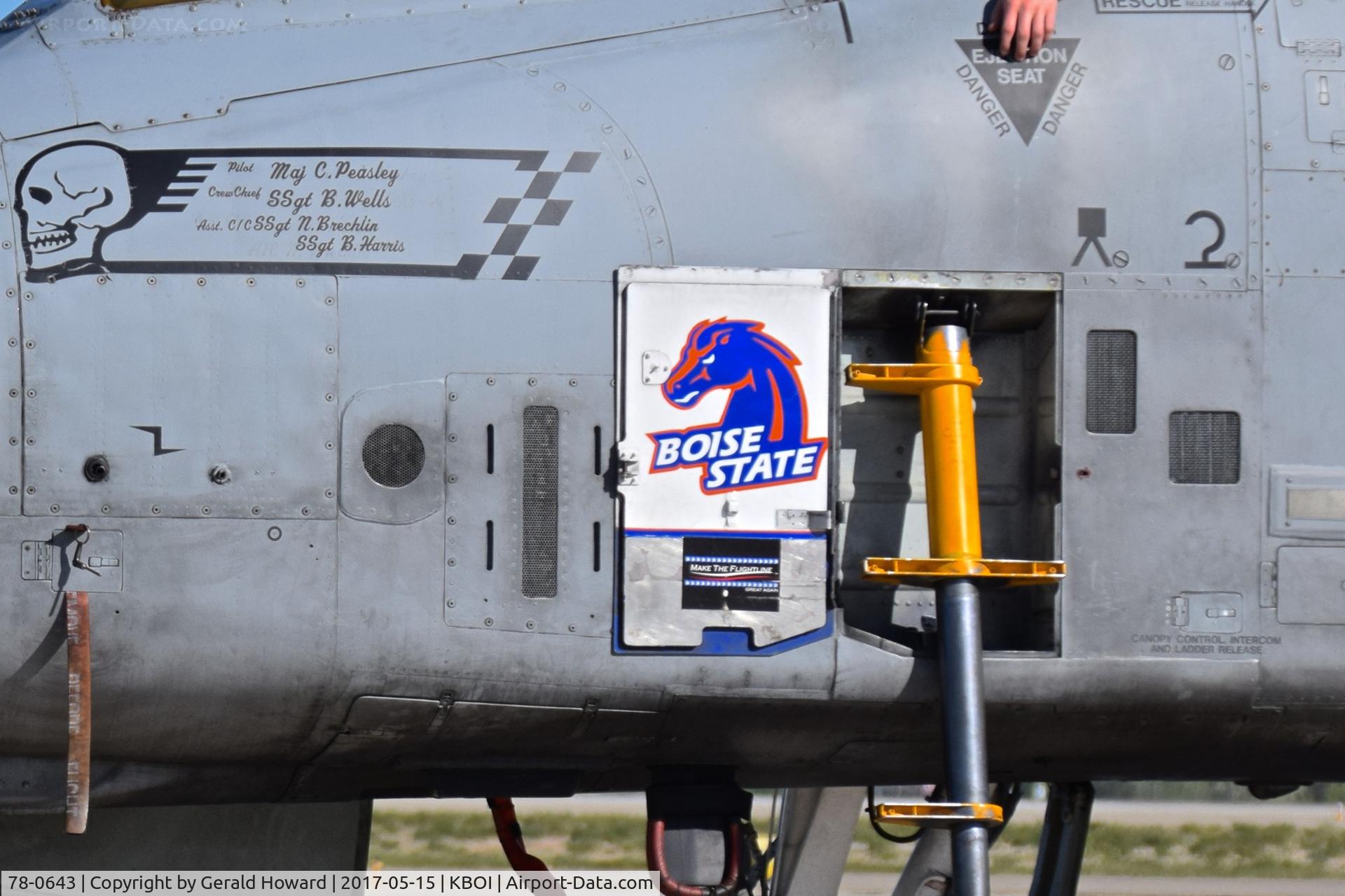 78-0643, 1978 Fairchild Republic A-10C Thunderbolt II C/N A10-0263, Art work for the local football team.