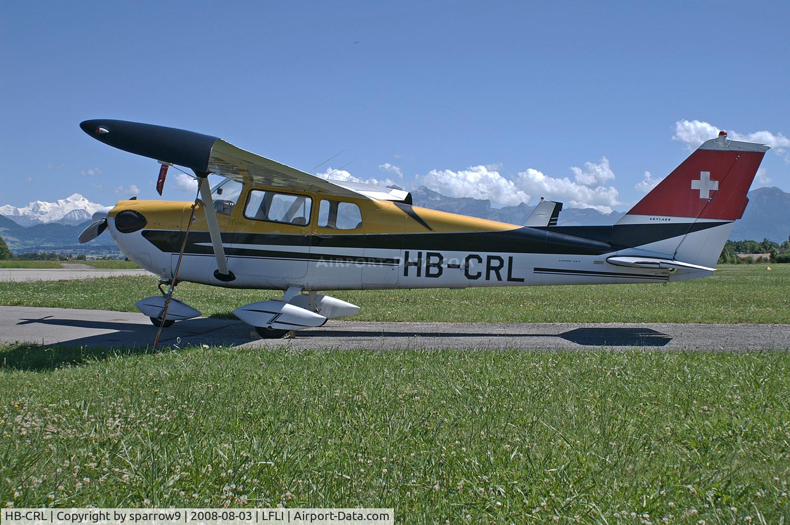 HB-CRL, 1960 Cessna 175A Skylark C/N 56752, the highest mountain in Europe to the left in the background
