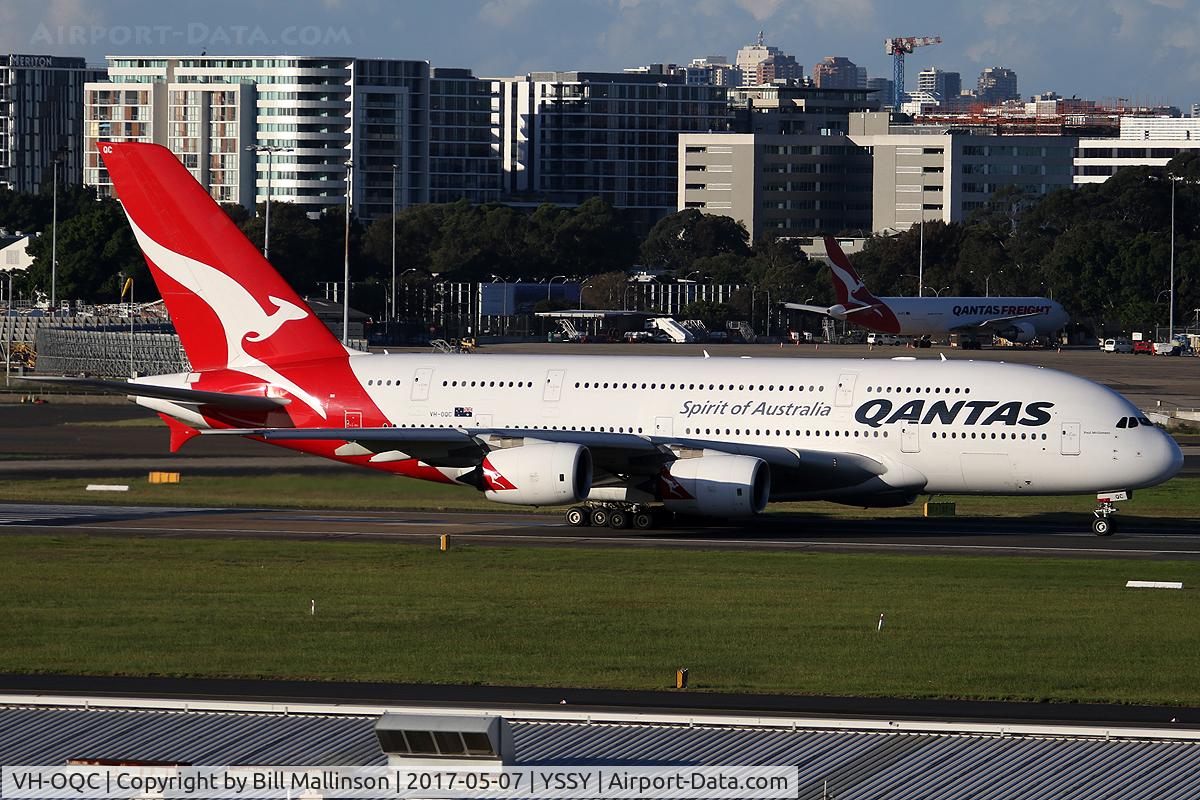 VH-OQC, 2008 Airbus A380-842 C/N 022, ready on 16R