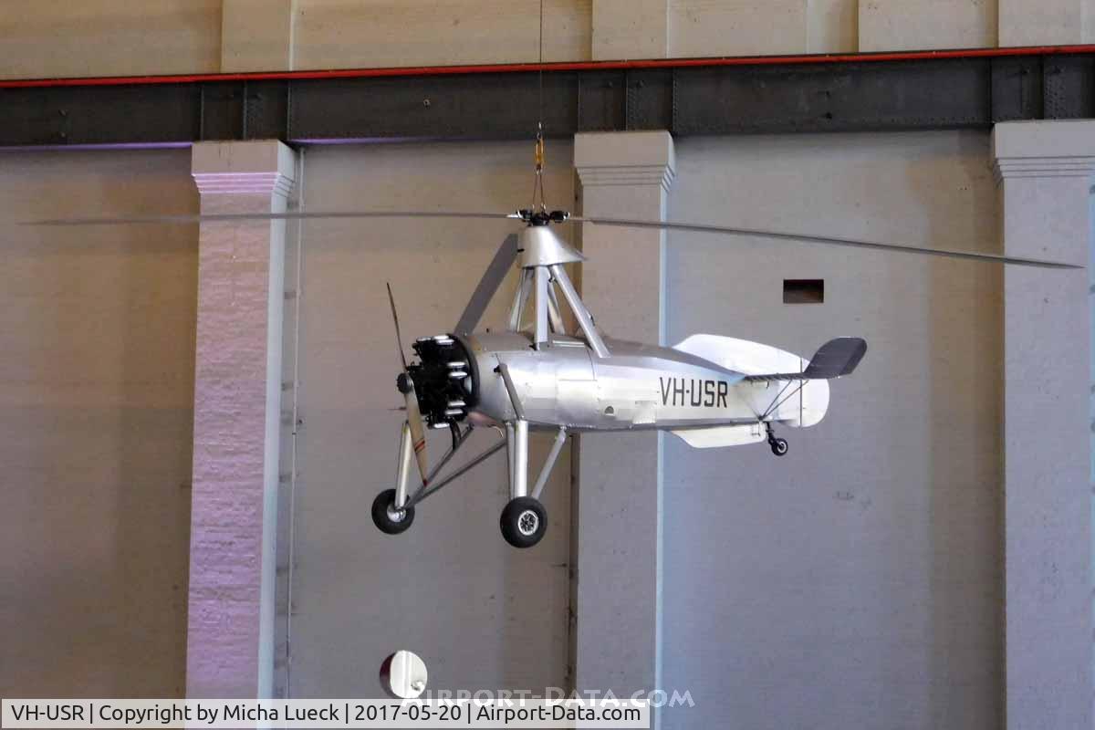 VH-USR, Cierva C.30A (Avro 671) C/N 792, Cierva C30 autogyro, built by A V Roe as an Avro 671. Preserved at the Powerhouse Museum, Sydney.