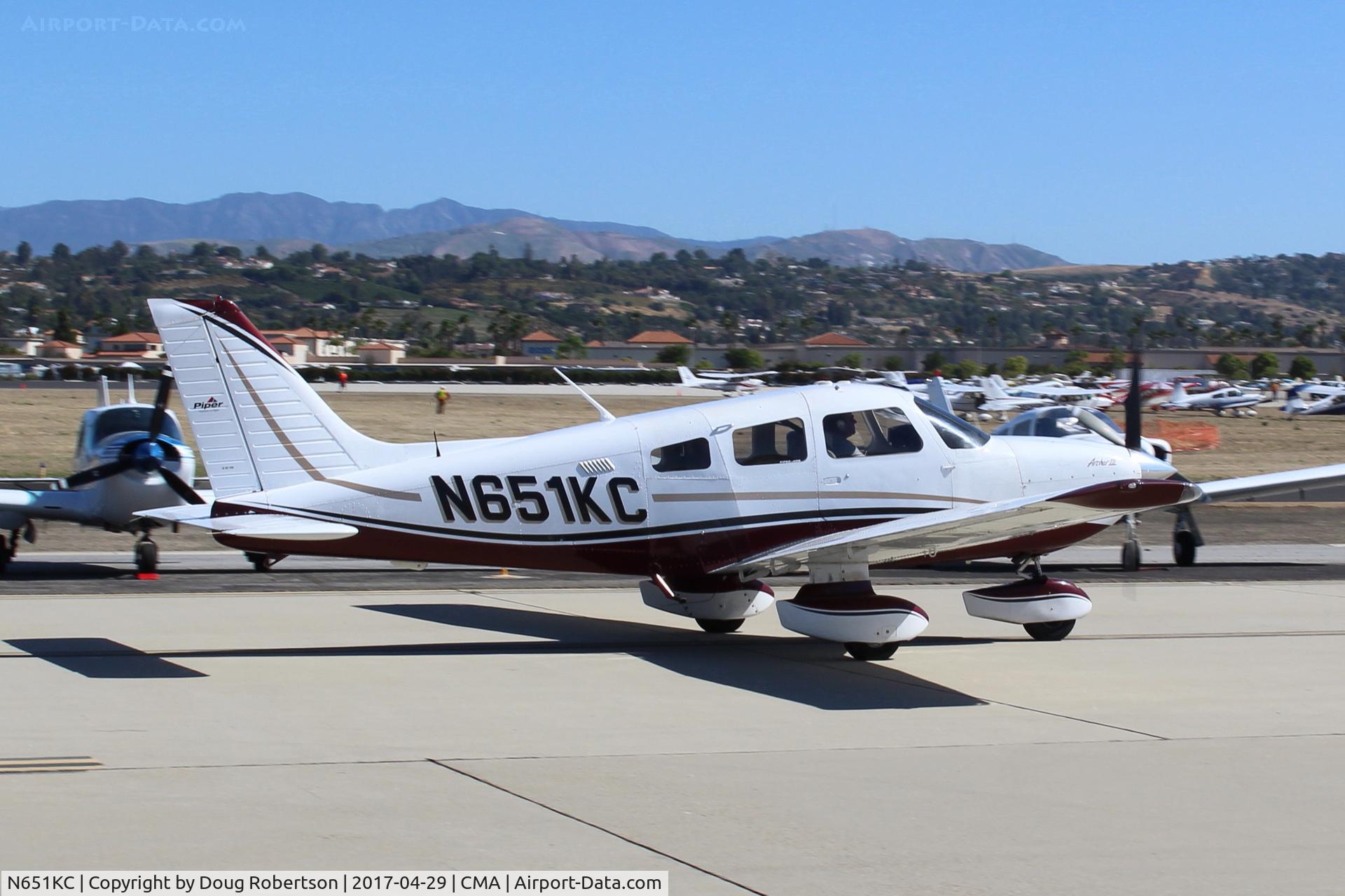 N651KC, 2007 Piper PA-28-181 C/N 2843651, 2007 Piper PA-28-181 ARCHER II, Lycoming O-360-A4M, 180 Hp. This aircraft formerly based in Belgium with approved 100 gallon ferry tank. Taxi at AOPA FLY-IN.