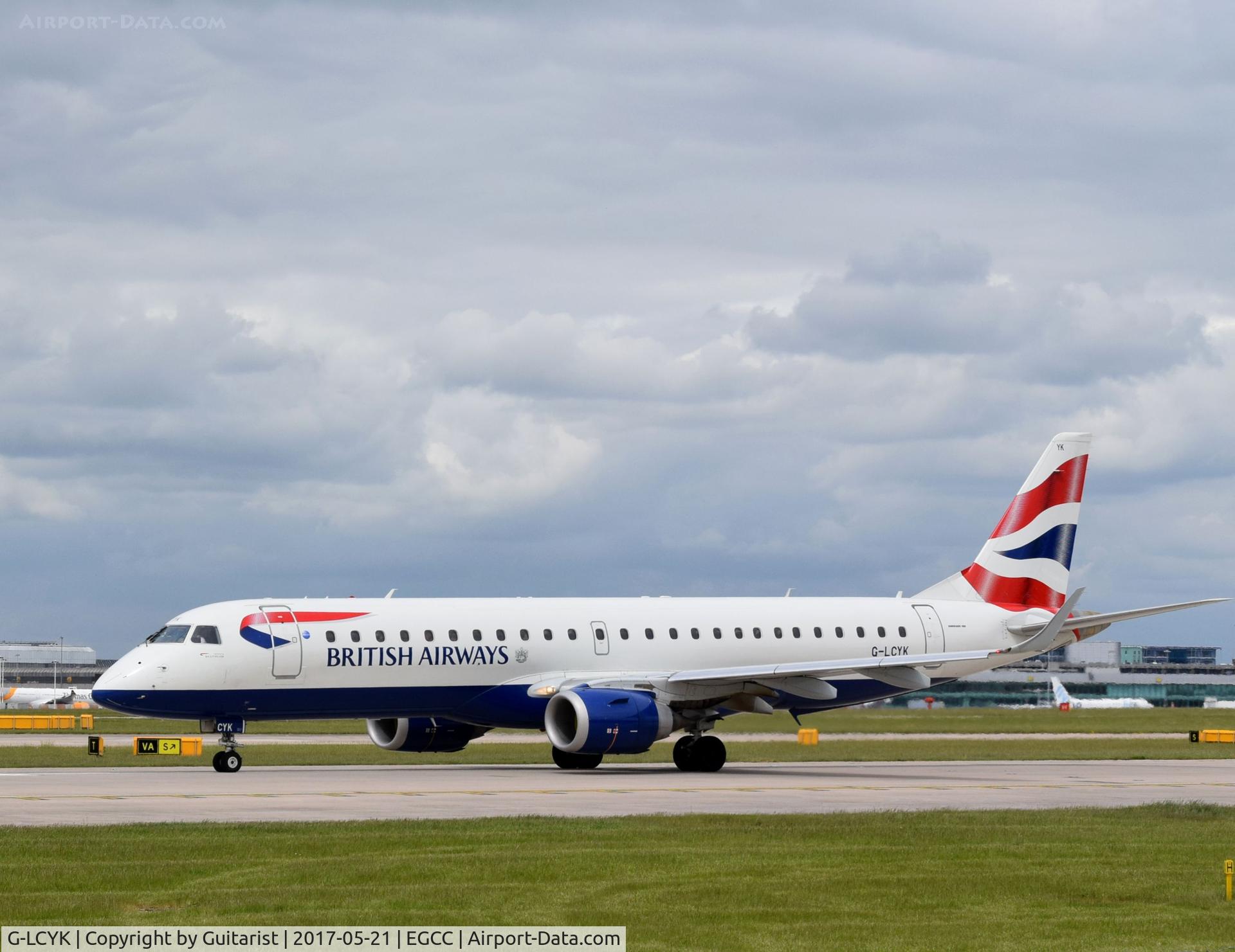 G-LCYK, 2010 Embraer 190SR (ERJ-190-100SR) C/N 19000343, At Manchester