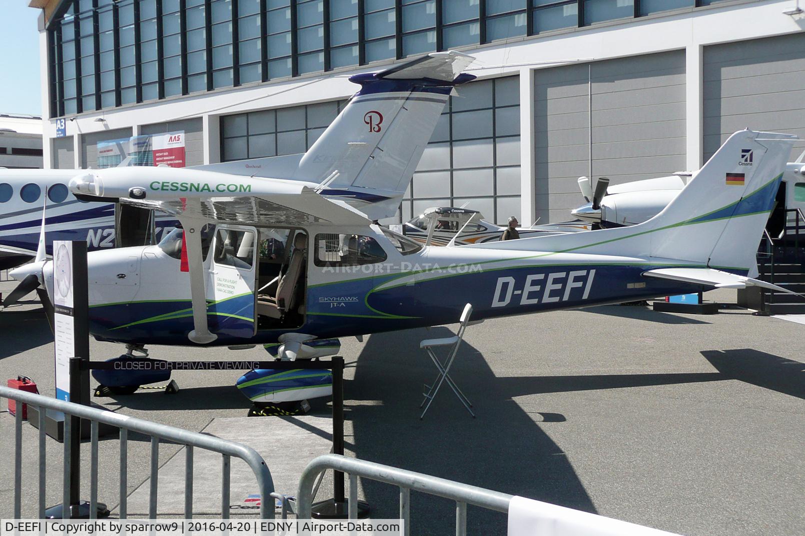 D-EEFI, 2014 Cessna 172S Turbo Skyhawk JT-A C/N 172S11368, Cessna's Thielert-engined demonstrator at Aero Friedrichshafen/EDNY.
