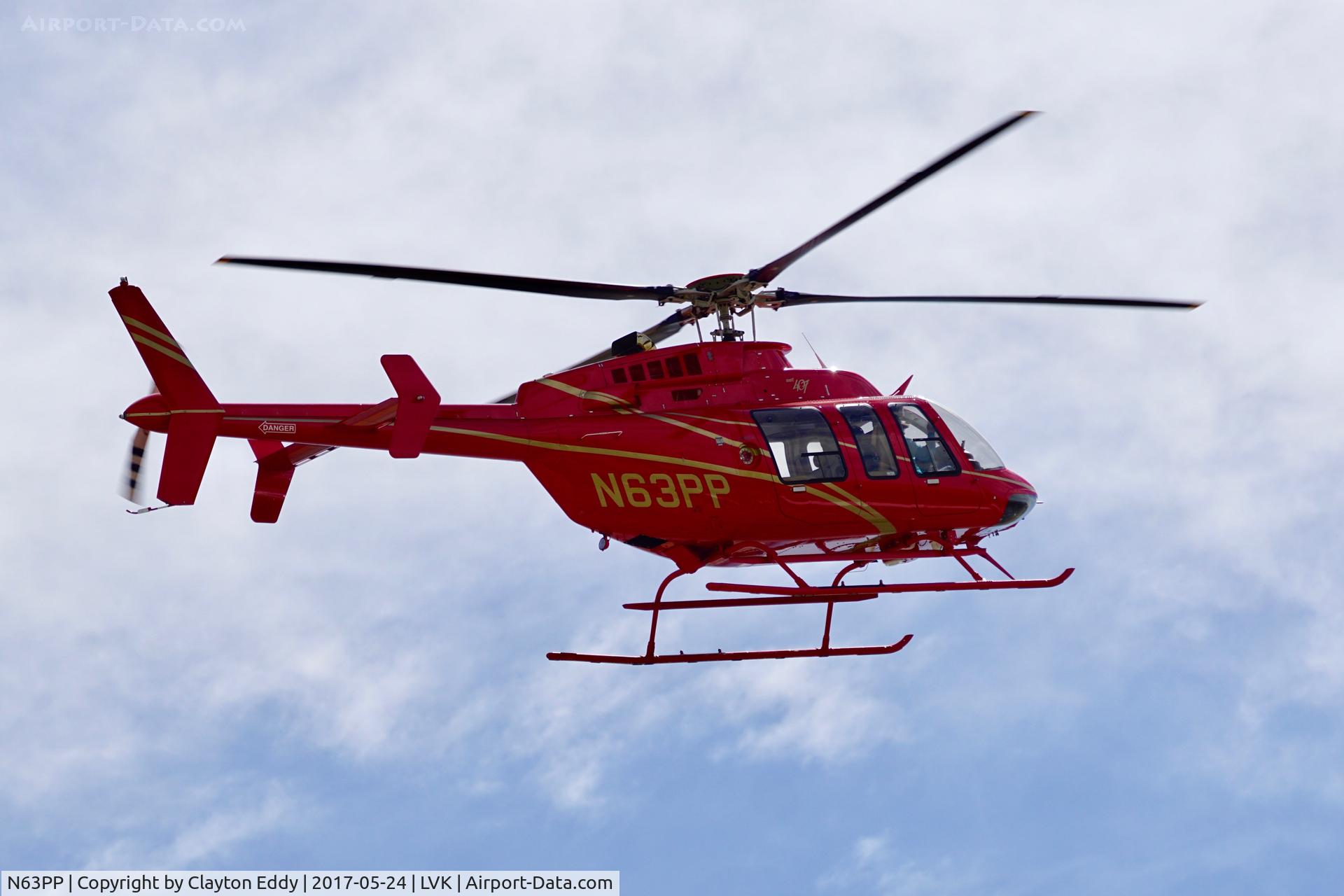 N63PP, Bell 407 C/N 54052, Livermore Airport California. 2017.