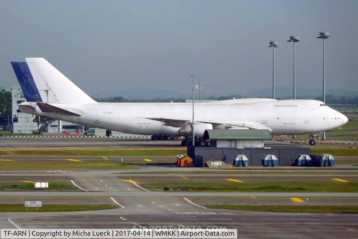 TF-ARN, 1980 Boeing 747-2F6B C/N 22382, TF-ARM (ex-Saudia) standing behind TF-ARN