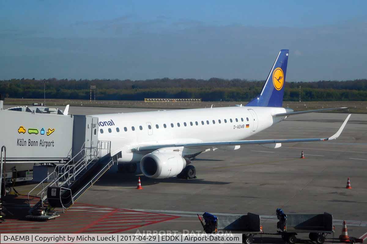 D-AEMB, 2009 Embraer 195LR (ERJ-190-200LR) C/N 19000297, At Cologne/Bonn