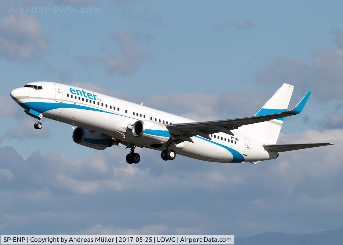SP-ENP, 2000 Boeing 737-8AS C/N 29923, Takeoff to Barcelona.