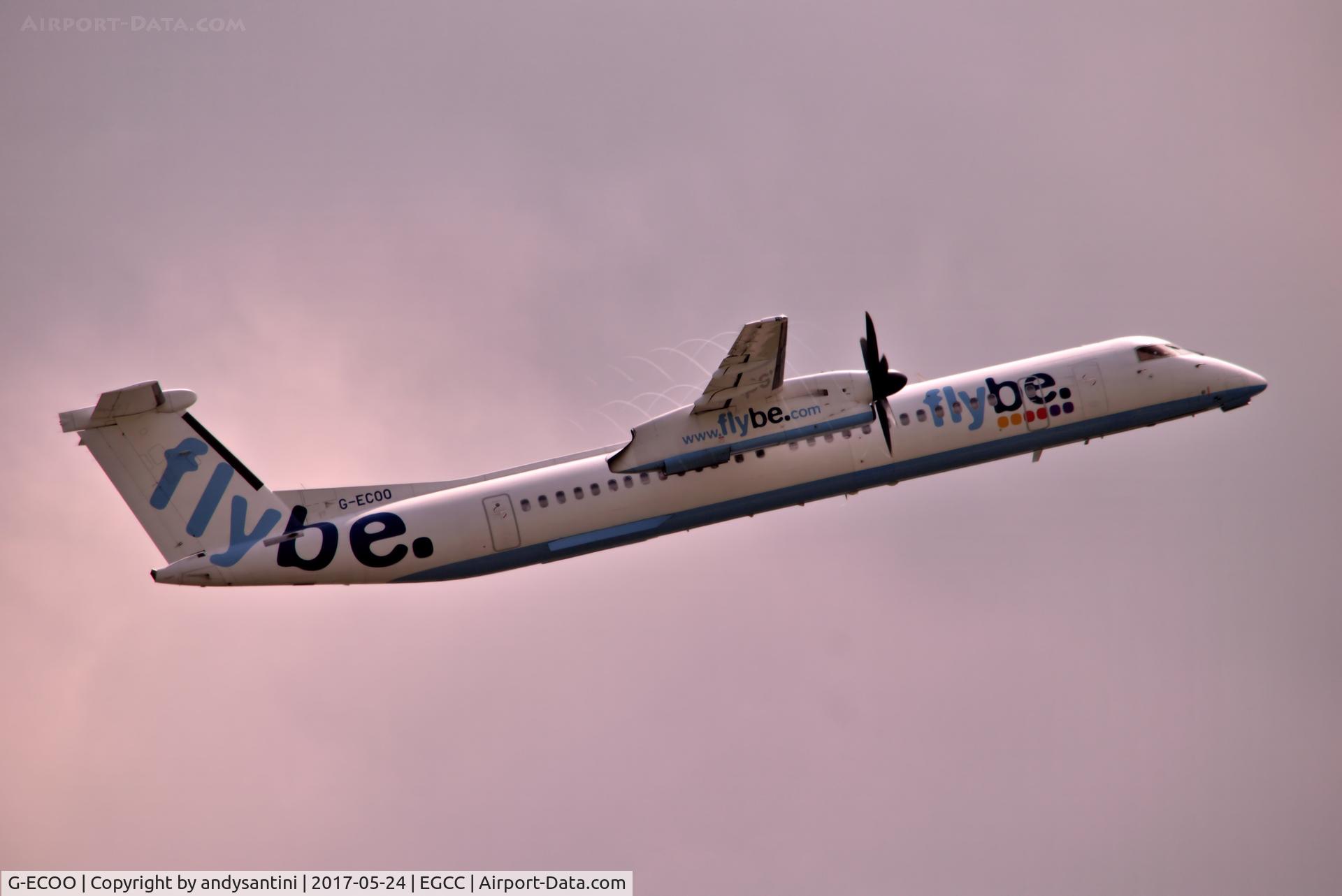 G-ECOO, 2009 De Havilland Canada DHC-8-402Q Dash 8 C/N 4237, just dept man egcc uk