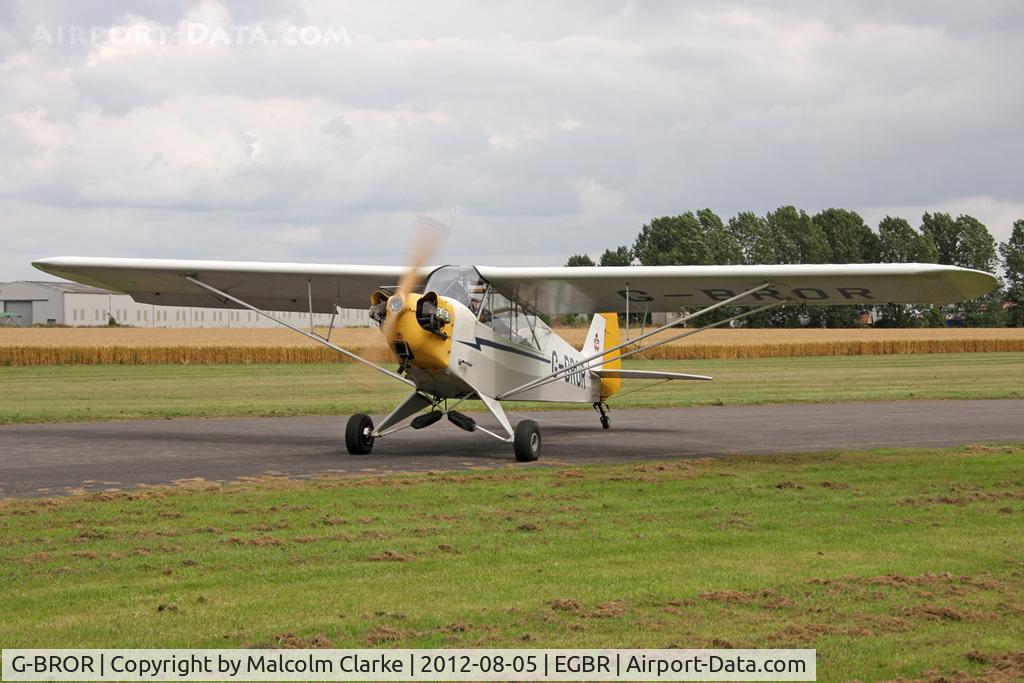 G-BROR, 1943 Piper L-4H Grasshopper (J3C-65D) C/N 10885, Piper L-4H Grasshopper at Breighton Airfield's Summer Madness Fly-In. August 5th 2012.