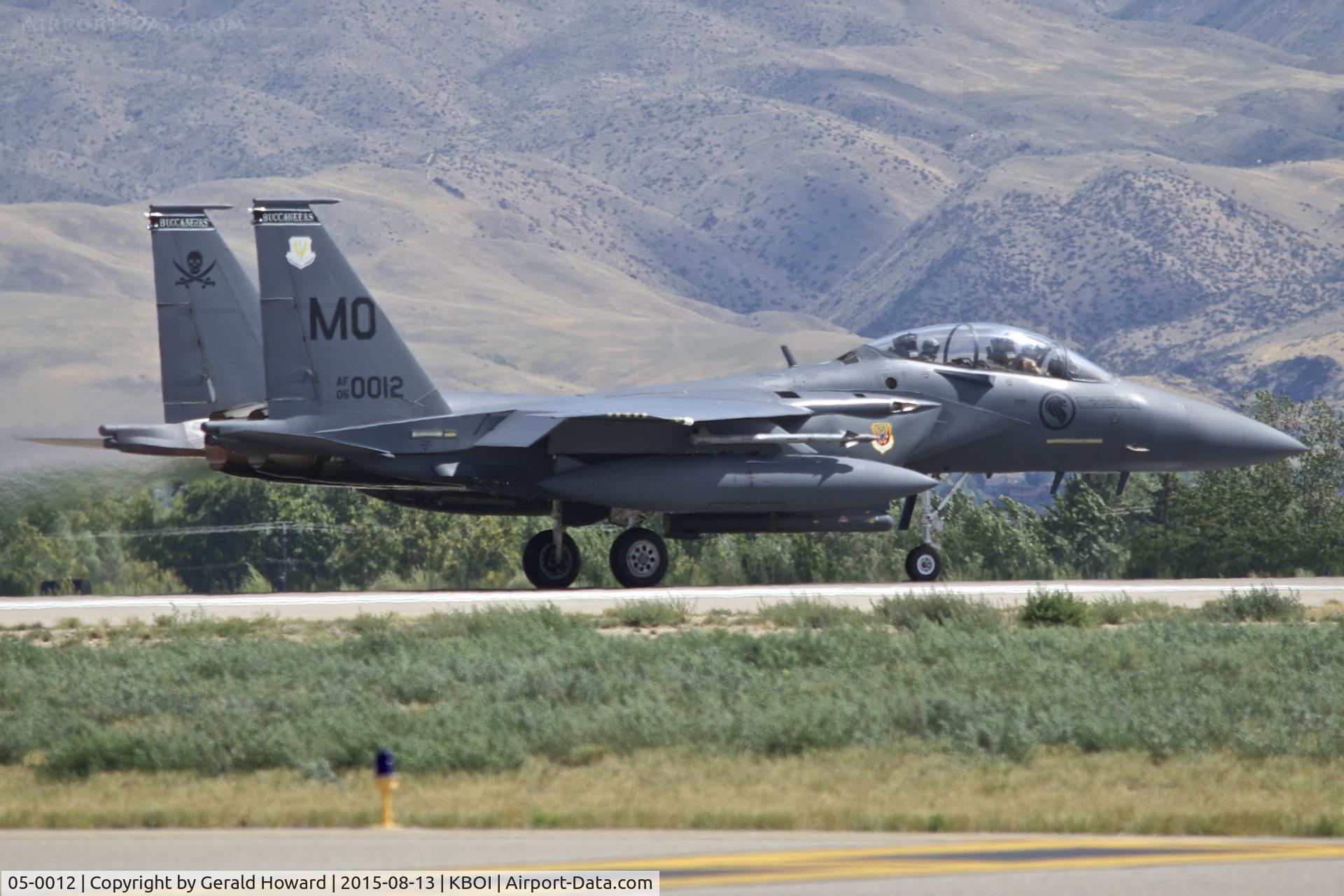 05-0012, 2005 Boeing F-15SG Strike Eagle C/N SG12, Take off roll on RWY 10R.  428th Fighter Sq., 366th Fighter Wing, Mountain Home AFB, Idaho.