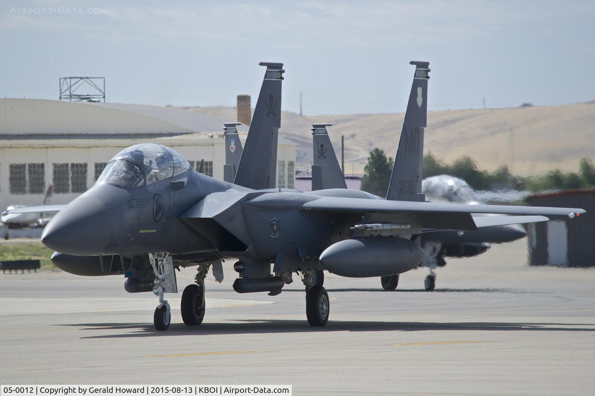 05-0012, 2005 Boeing F-15SG Strike Eagle C/N SG12, Taxiing to RWY 10R. 428th Fighter Sq., 366th Fighter Wing, Mountain Home AFB, Idaho.