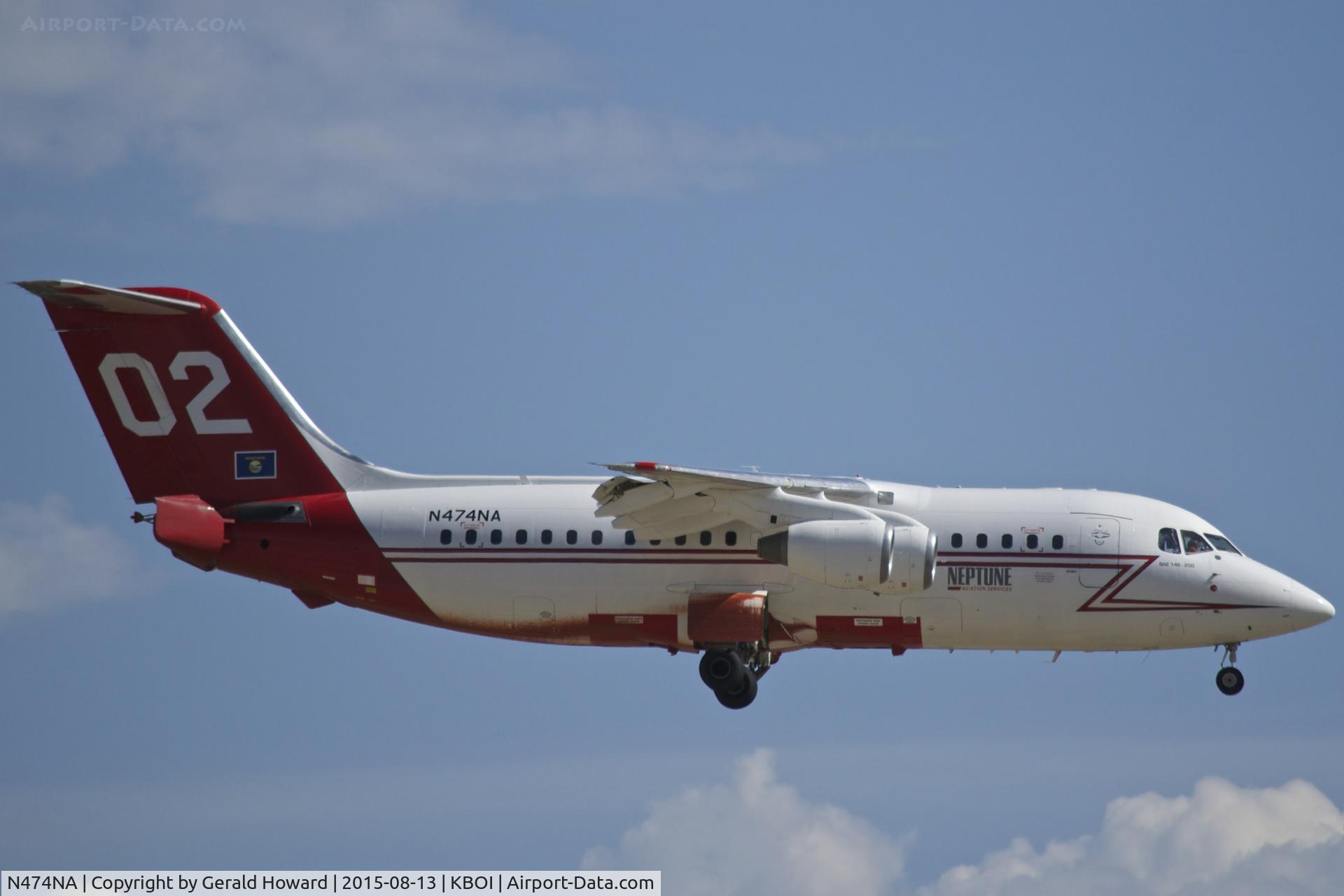 N474NA, British Aerospace BAe.146-200A C/N E2084, Tanker 2 on final for RWY 10L.