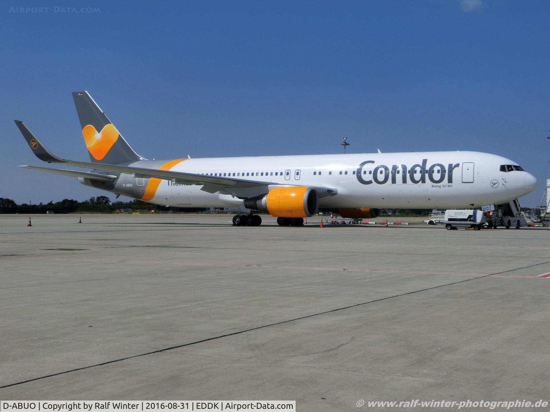 D-ABUO, 2001 Boeing 767-3Q8/ER C/N 29387, Boeing 767-3Q8ER - DE CFG Condor - 29387 - D-ABUO - 31.08.2016 - CGN